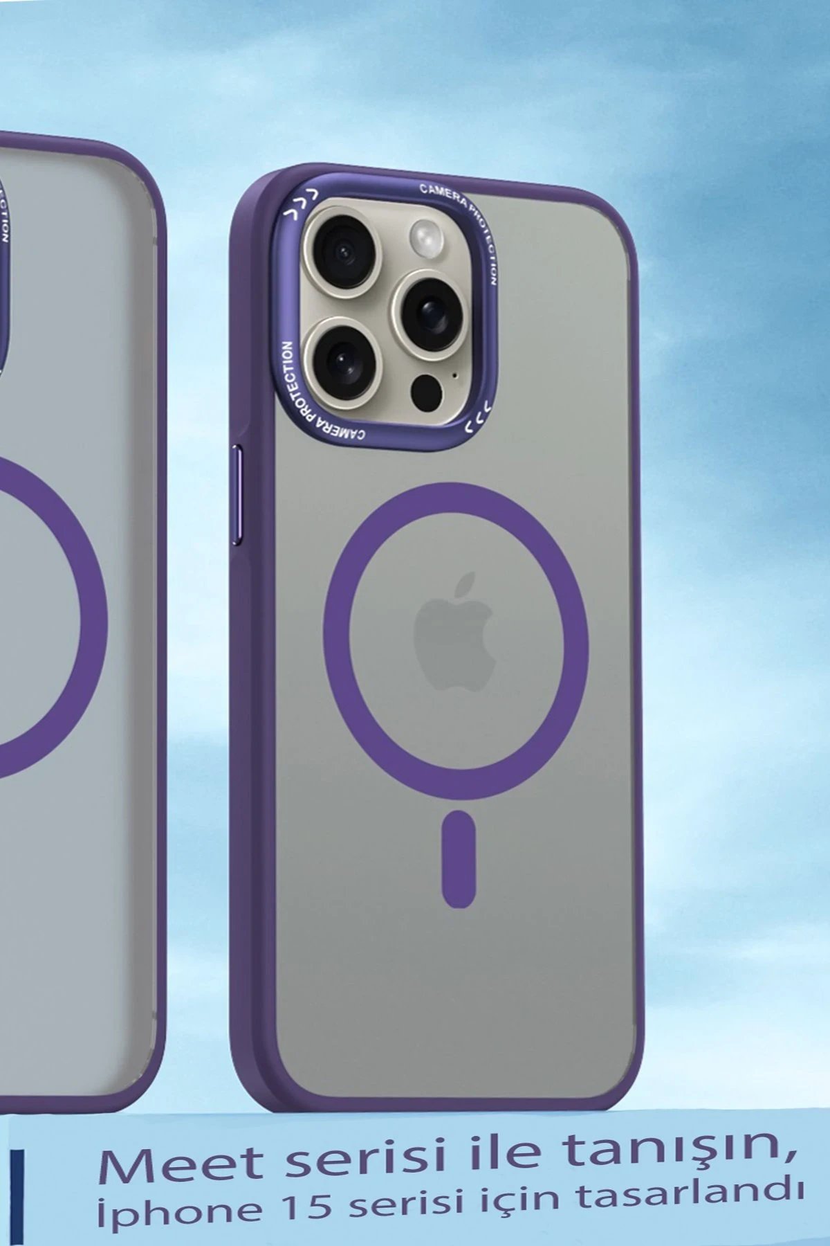 Movenchy iPhone 15 Pro Kılıf Radyant Magsafe Kapak - Derin Mor