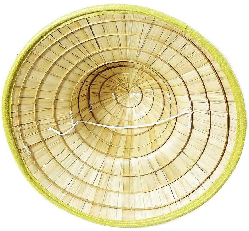 Naturel Renk Cambodia Kamboçyalı Vietnam Konik Şapkası PVC Hasır