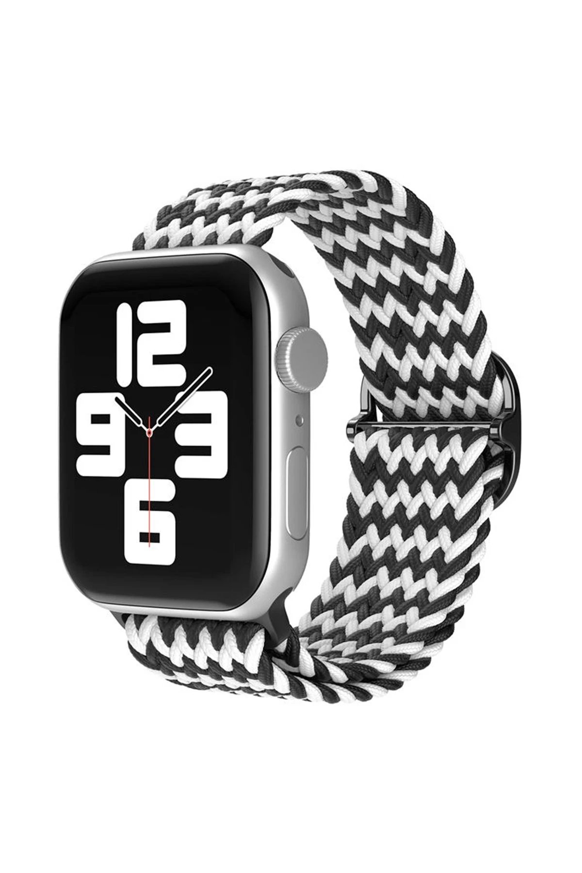 Newface Apple Watch 38mm Star Kordon - Zigzag Siyah-Beyaz