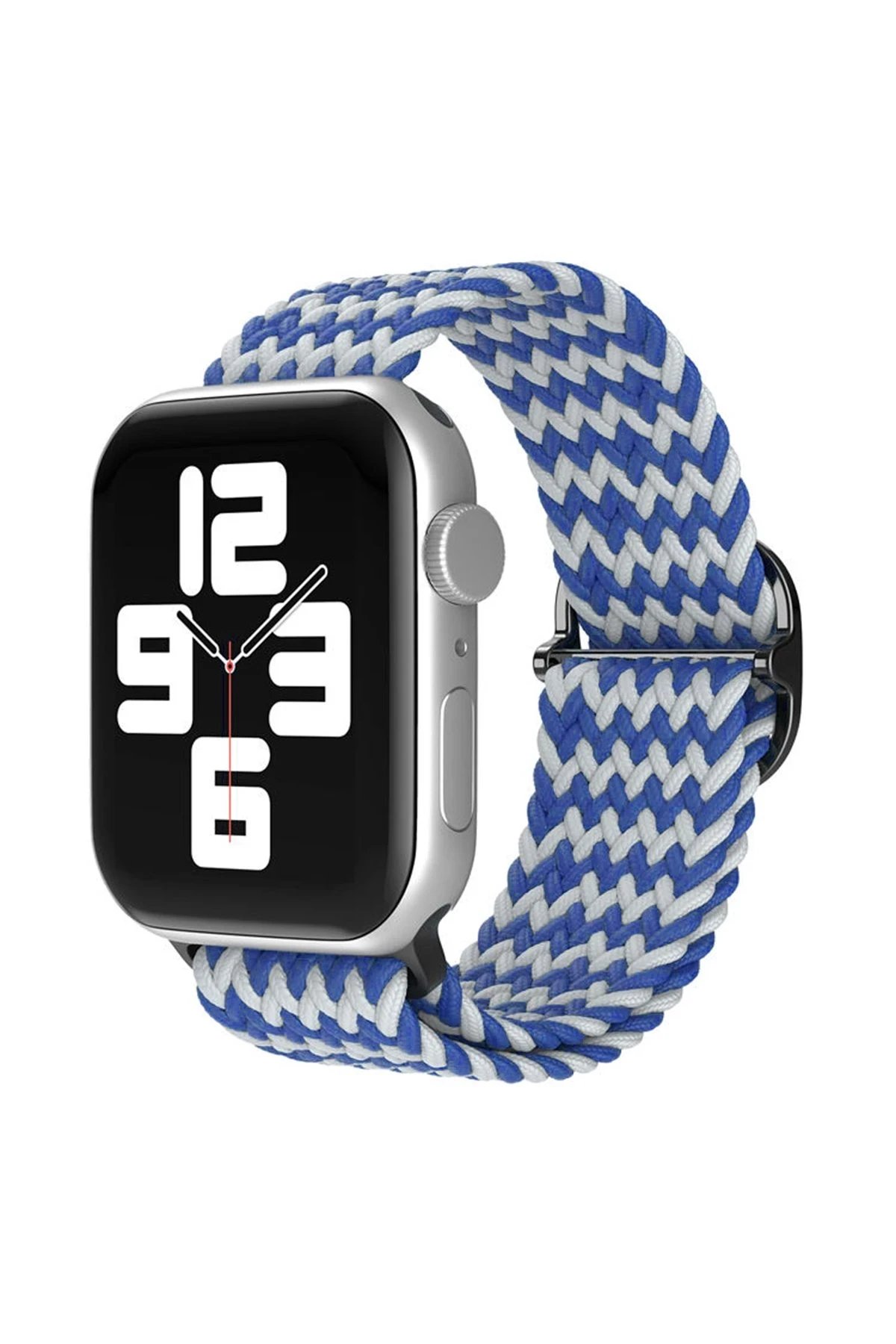 Newface Apple Watch 42mm Star Kordon - Zigzag Beyaz-Mavi