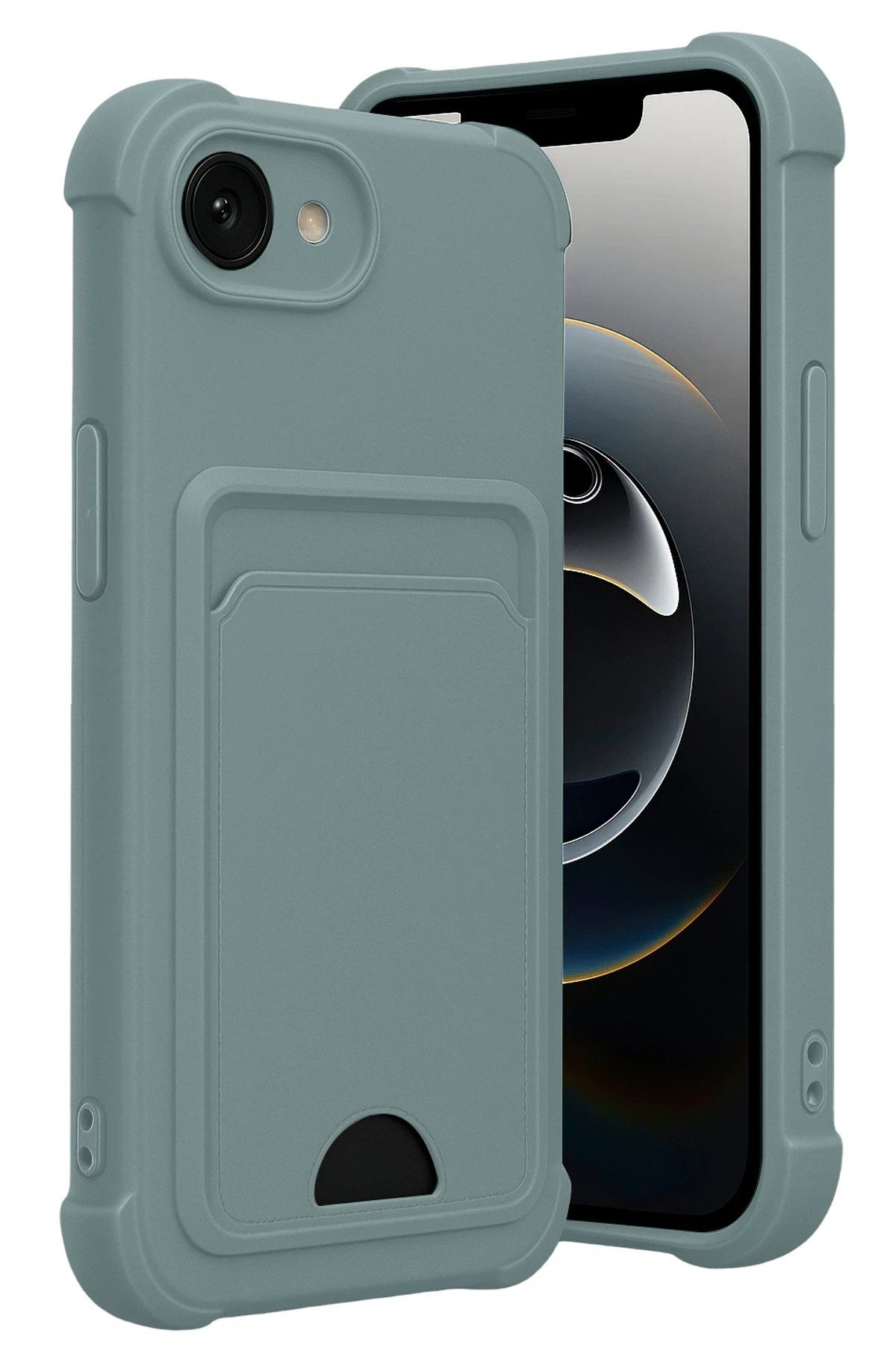 Newface Apple iPhone 16E Kelvin Kartvizitli Silikon - Açık Yeşil