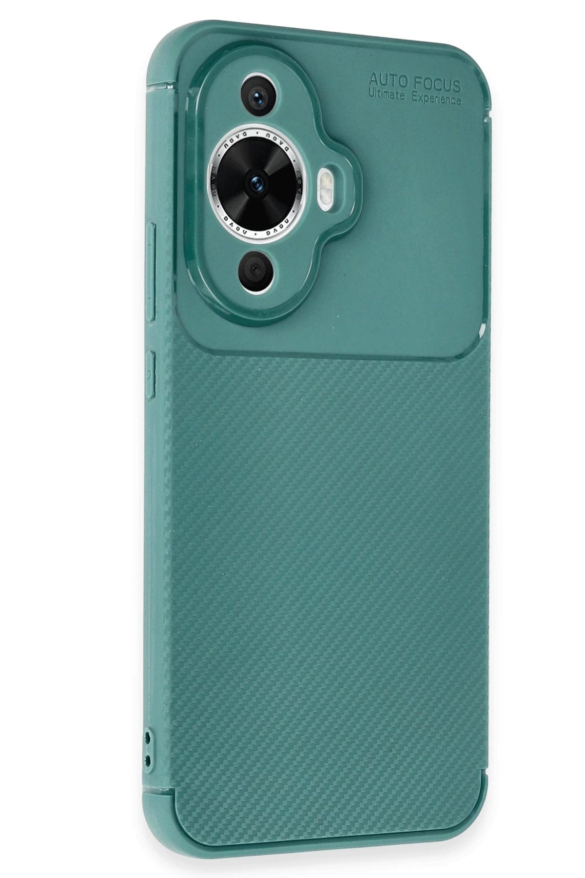 Newface Huawei Nova 12S Kılıf Auto Focus Karbon Kapak - Koyu Yeşil