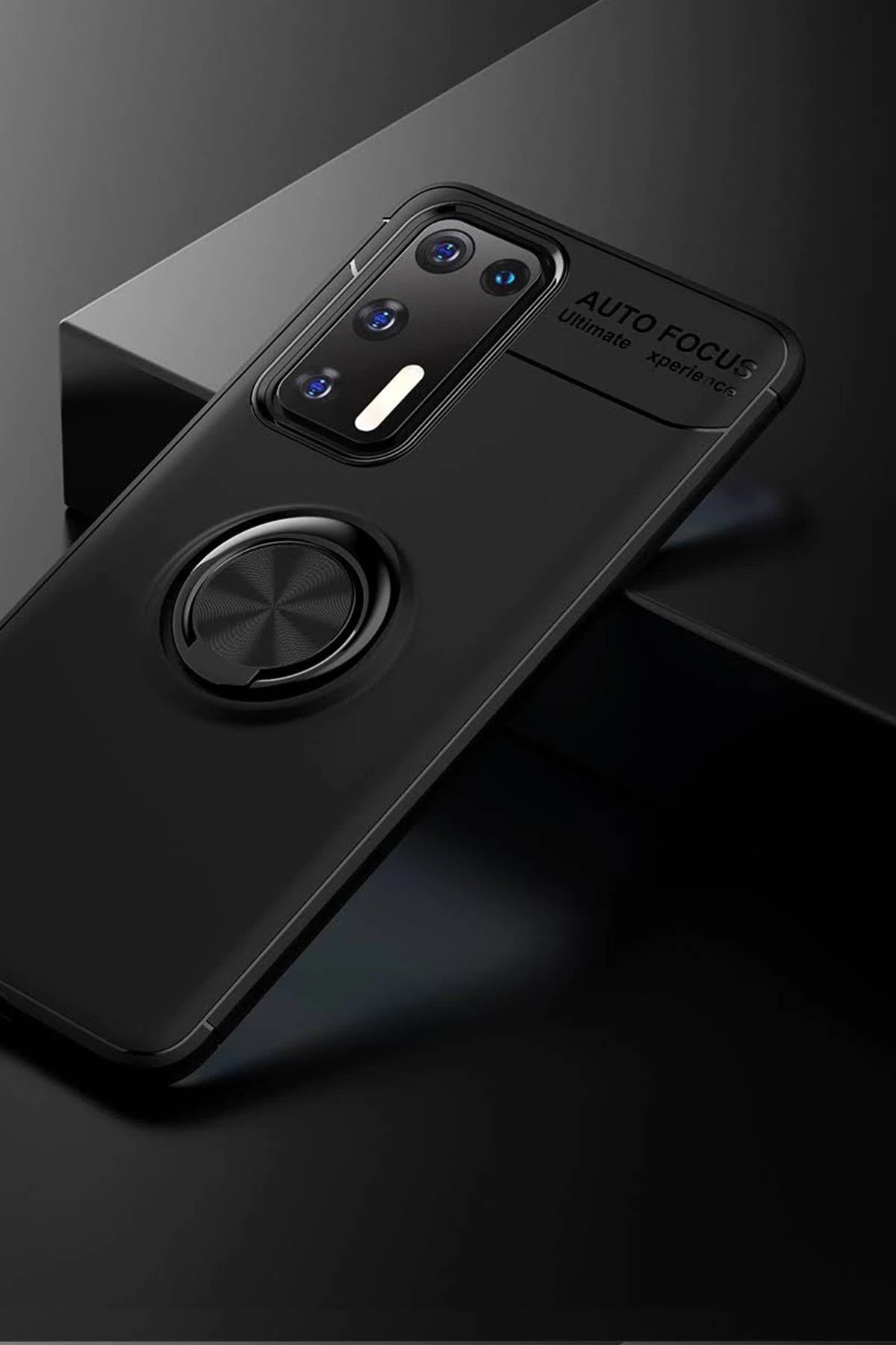 Newface Huawei P40 Kılıf Range Yüzüklü Silikon - Siyah