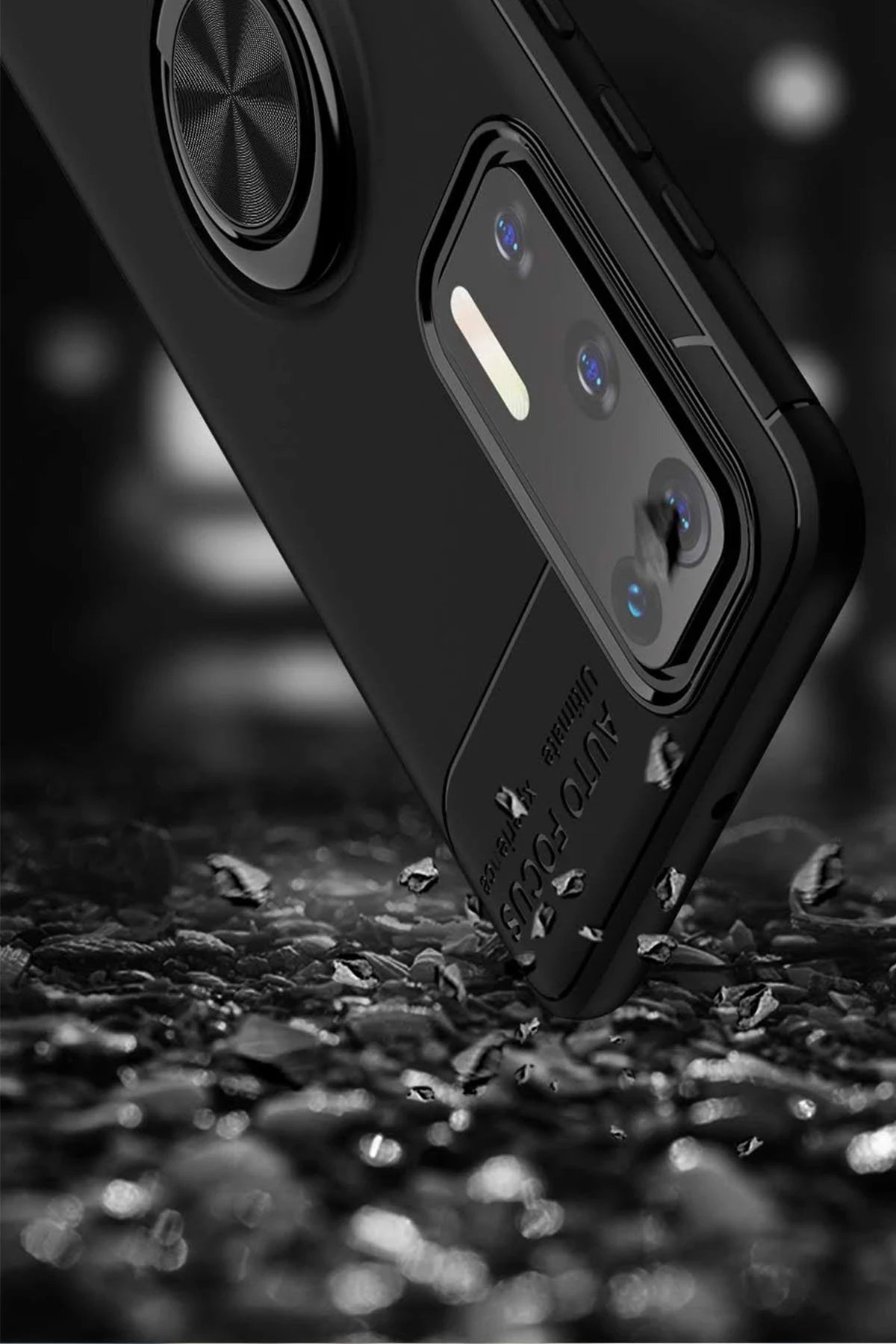 Newface Huawei P40 Kılıf Range Yüzüklü Silikon - Siyah