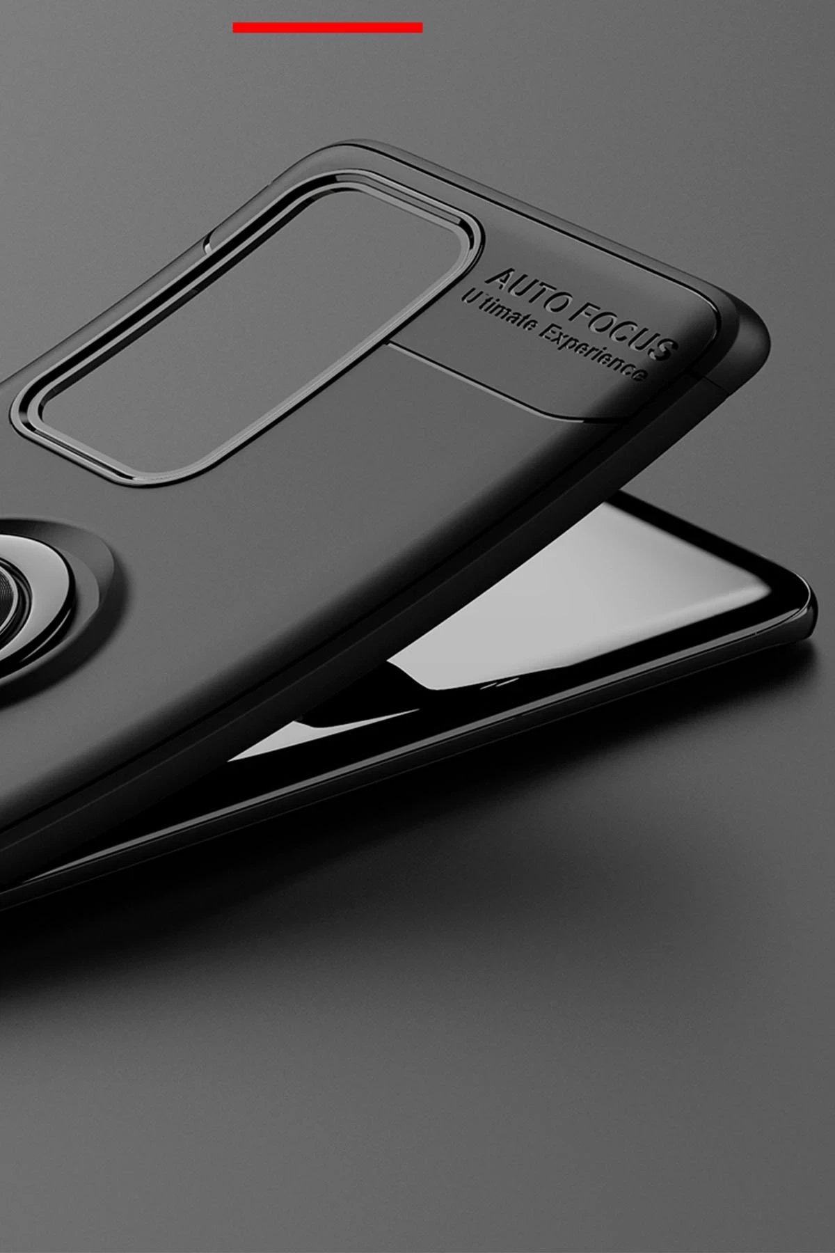 Newface Huawei P40 Pro Kılıf Range Yüzüklü Silikon - Siyah-Mavi