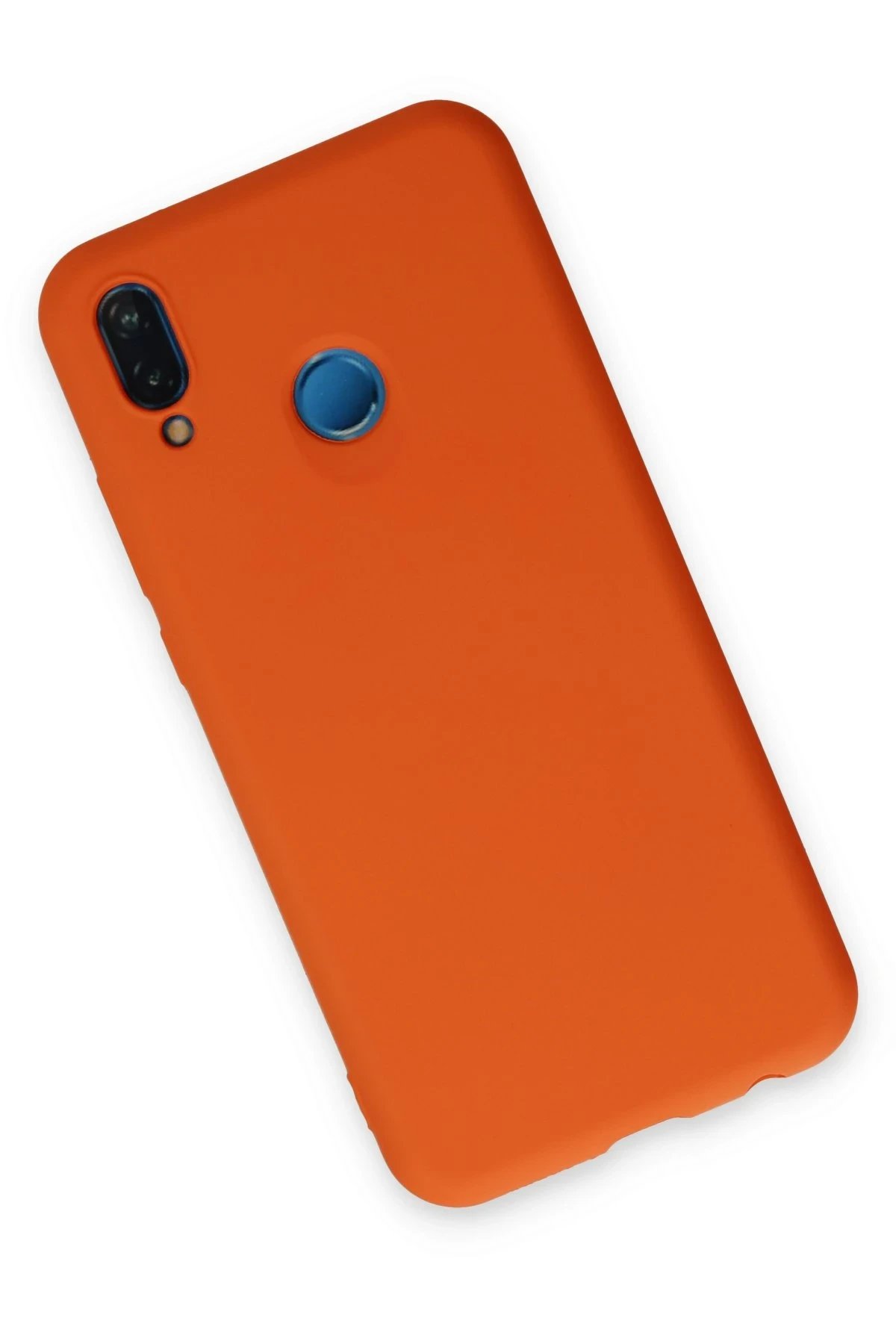 Newface Huawei P20 Lite Kılıf Nano içi Kadife Silikon - Turuncu