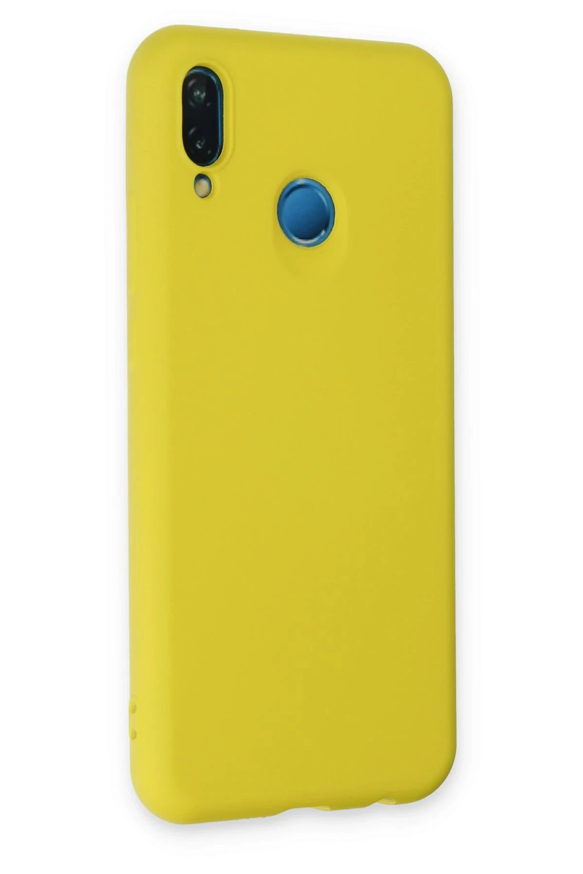 Newface Huawei P20 Lite Kılıf Nano içi Kadife Silikon - Sarı