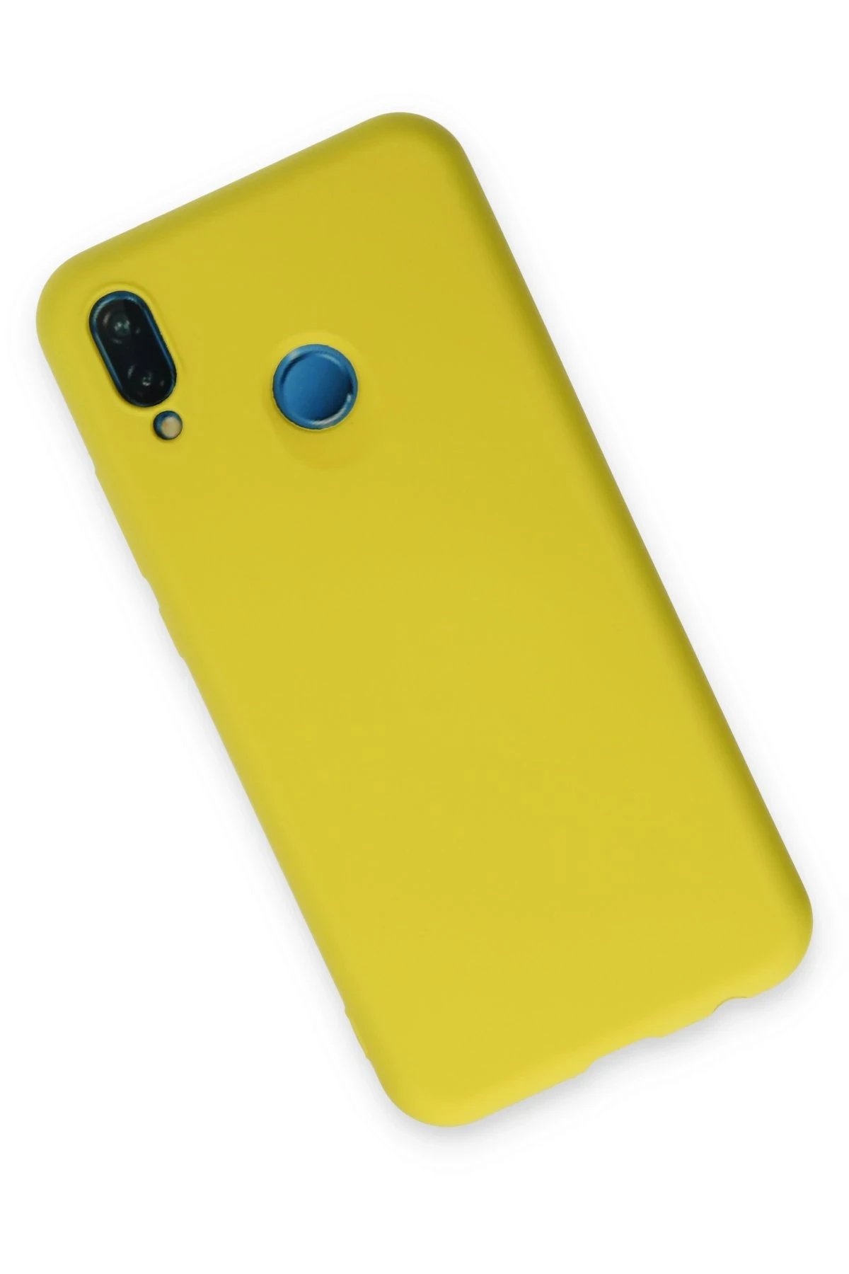 Newface Huawei P20 Lite Kılıf Nano içi Kadife Silikon - Sarı