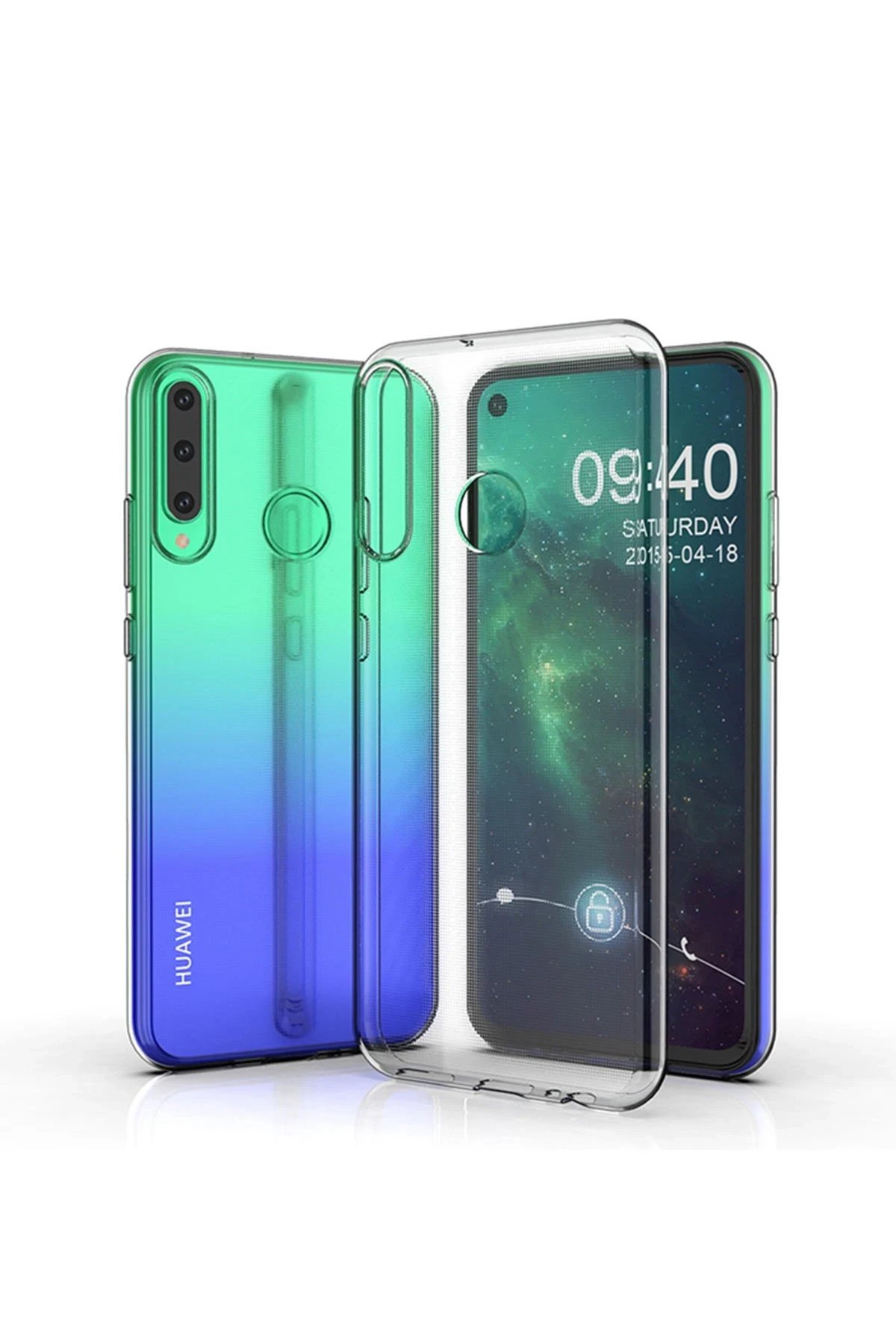 Newface Huawei Y6P Kılıf Lüx Şeffaf Silikon - Şeffaf