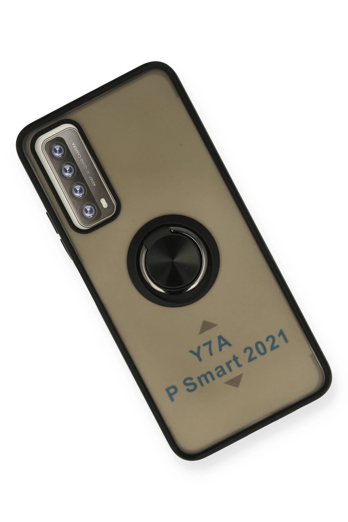 Newface Huawei P Smart 2021 Kılıf Montreal Yüzüklü Silikon Kapak - Siyah