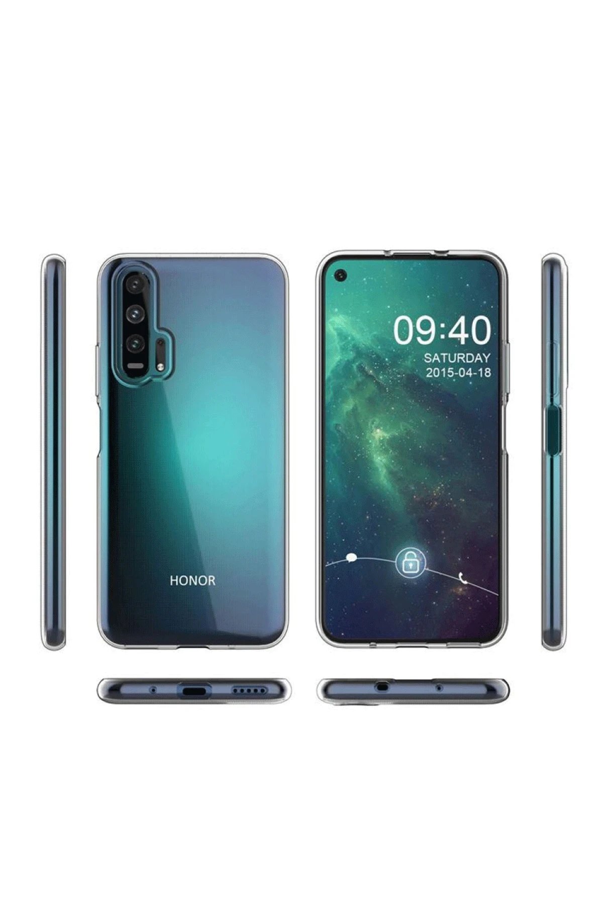 Newface Huawei Honor 20 Kılıf Lüx Şeffaf Silikon