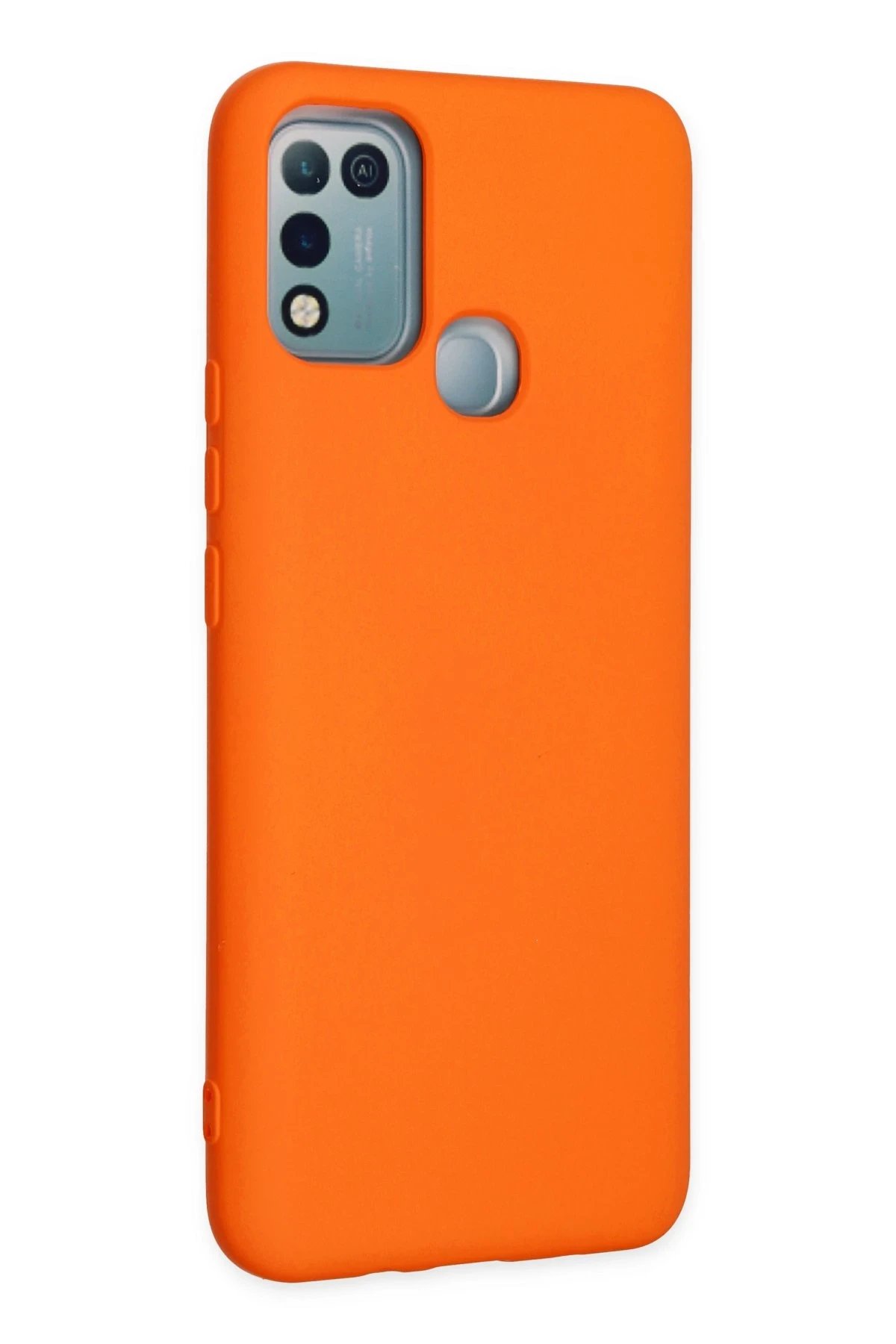 Newface İnfinix Hot 10 Play Kılıf Nano içi Kadife Silikon - Turuncu