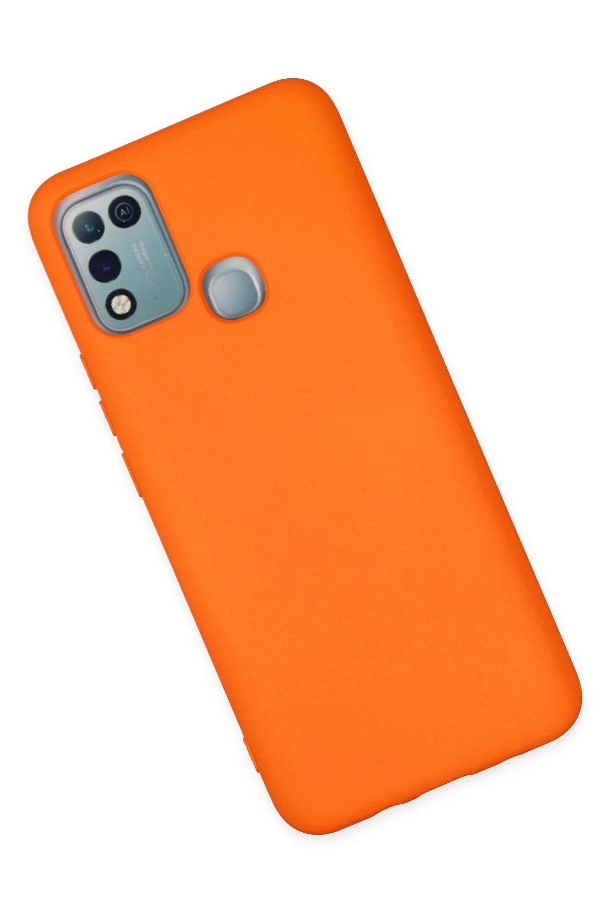 Newface İnfinix Hot 10 Play Kılıf Nano içi Kadife Silikon - Turuncu