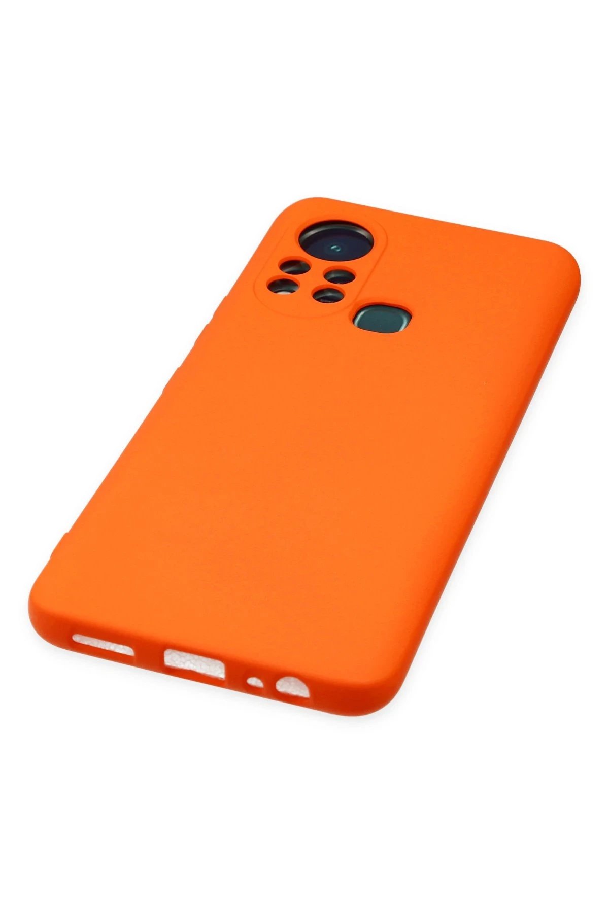 Newface İnfinix Hot 11s Kılıf Nano içi Kadife Silikon - Turuncu