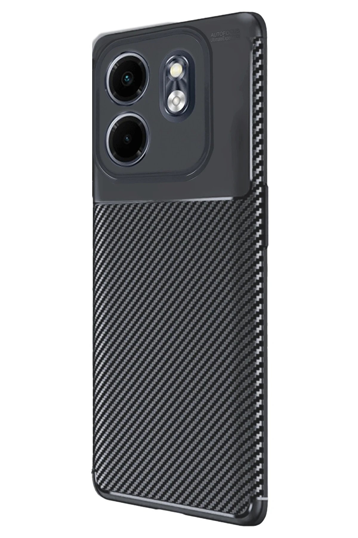 Newface İnfinix Smart 9 Kılıf Auto Focus Karbon Kapak - Siyah