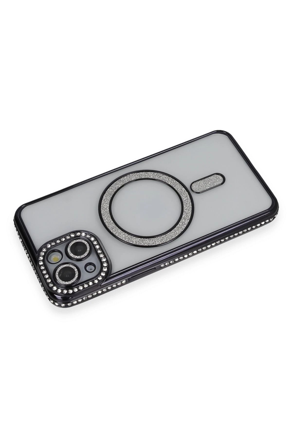 Newface iPhone 13 Kılıf Joke Simli Magneticsafe Kılıf - Siyah