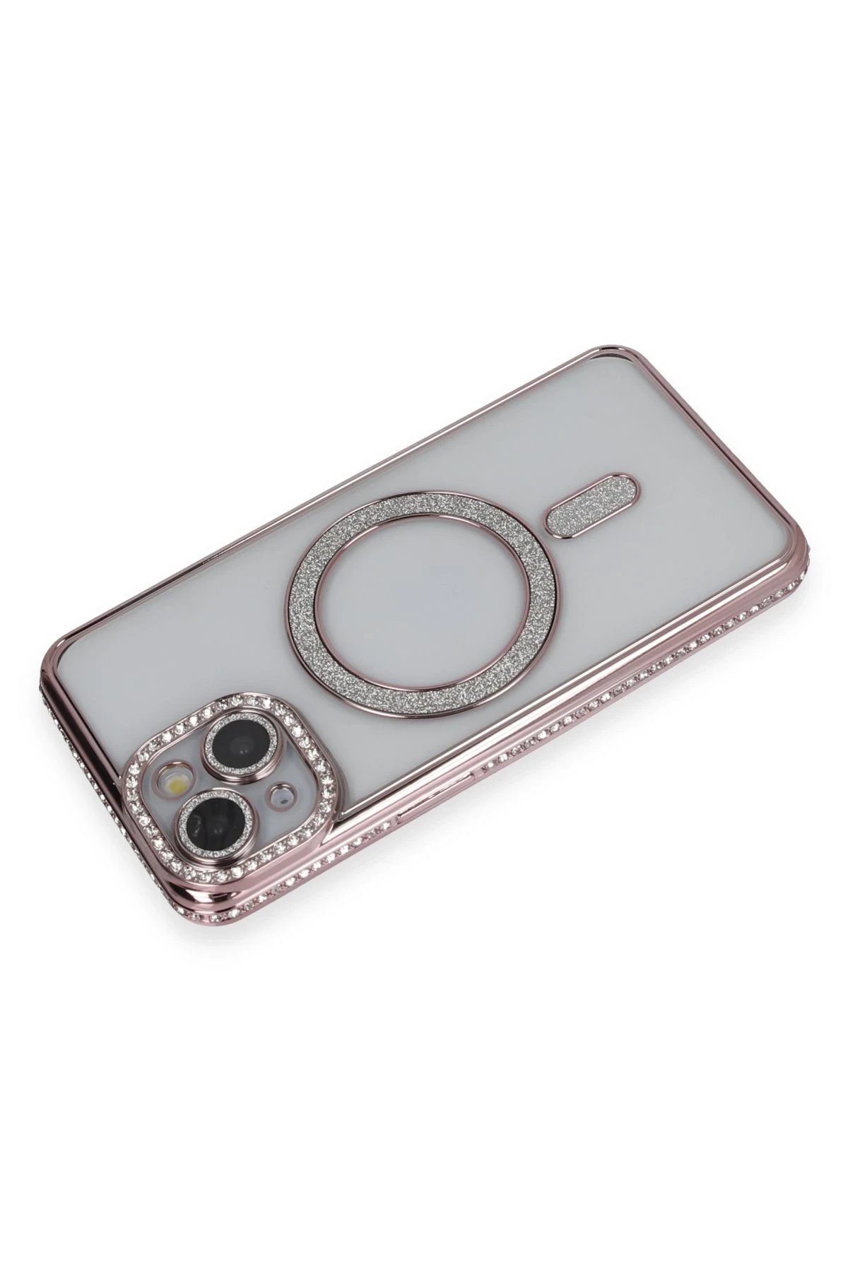 Newface iPhone 13 Kılıf Joke Simli Magneticsafe Kılıf - Pembe