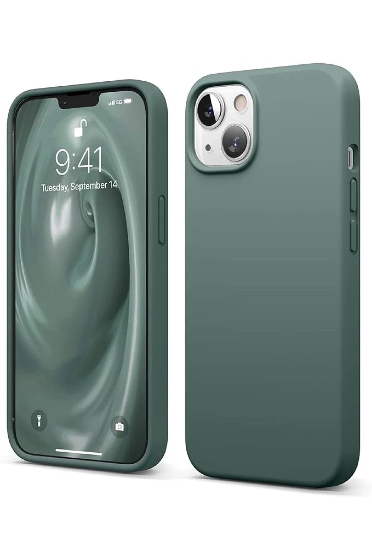 Newface iPhone 14 Kılıf First Silikon - Koyu Yeşil