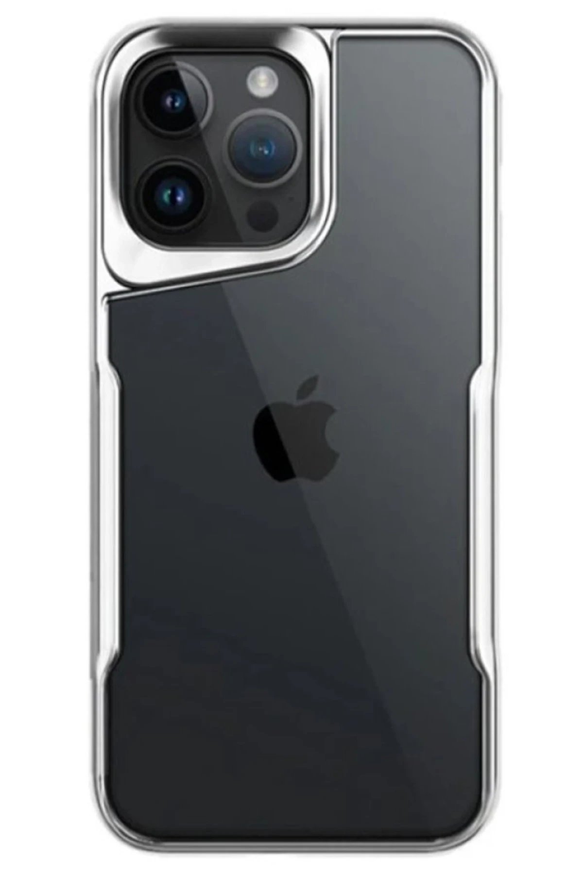 Newface iPhone 15 Pro Max Kılıf Boyi Silikon Kapak - Gümüş