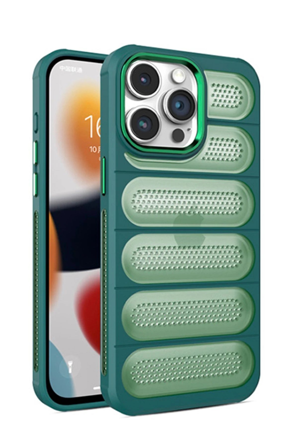 Newface iPhone 14 Pro Max Kılıf Airmax Silikon Kapak - Koyu Yeşil