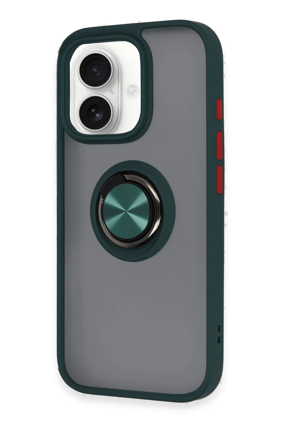 Newface iPhone 16 Kılıf Montreal Yüzüklü Silikon Kapak - Yeşil