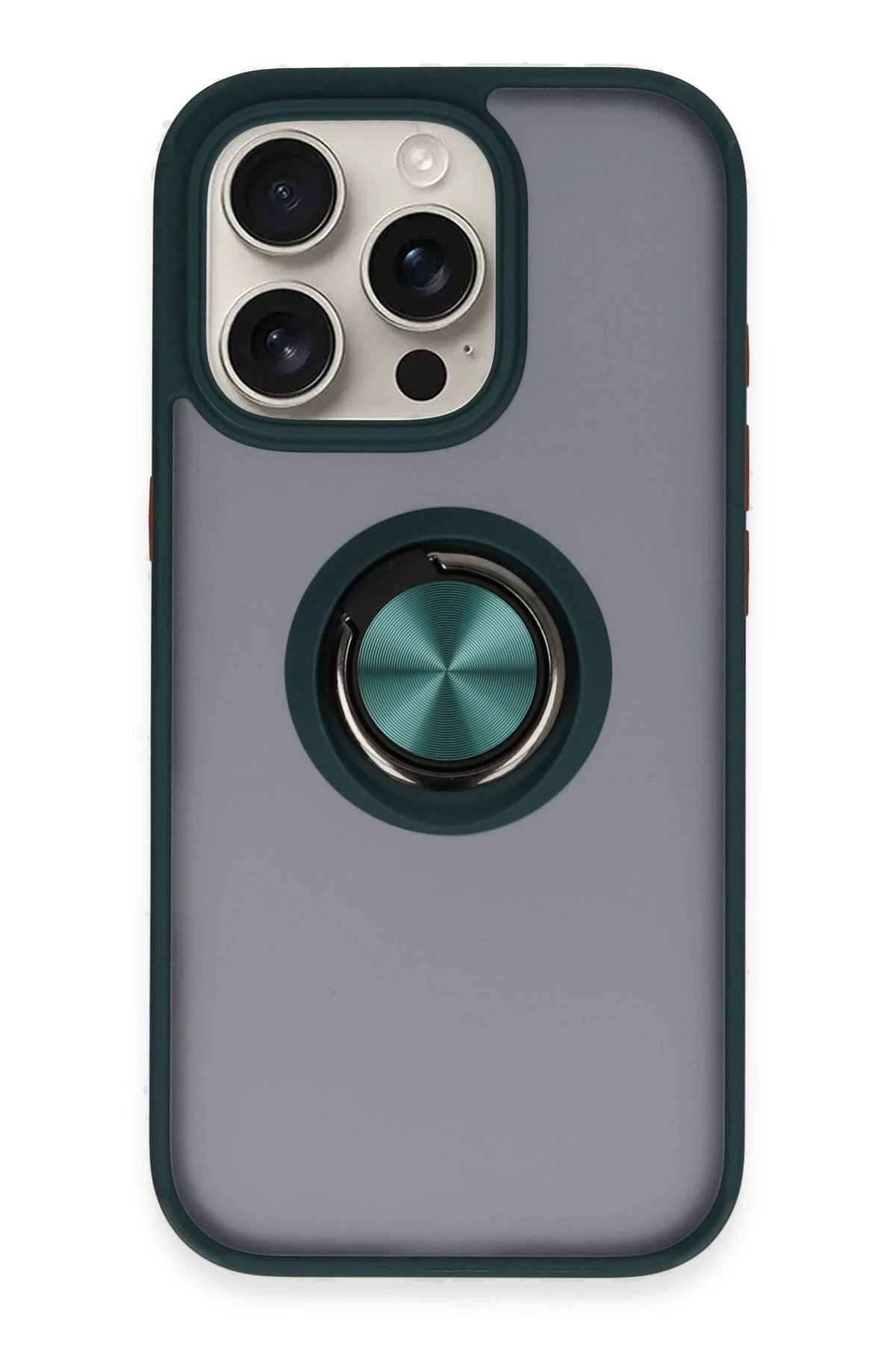 Newface iPhone 16 Pro Kılıf Montreal Yüzüklü Silikon Kapak - Yeşil