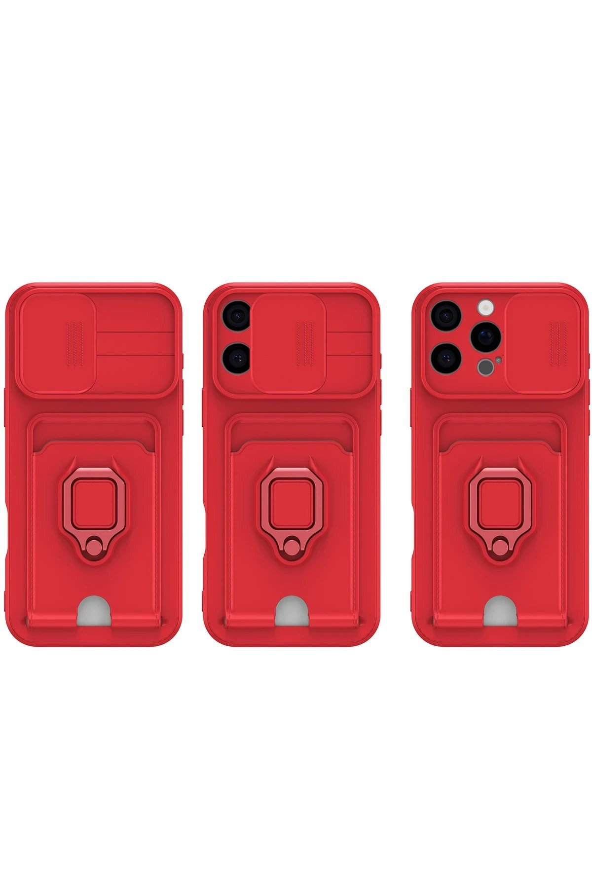 Newface iPhone 16 Kılıf Zuma Kartvizitli Yüzüklü Silikon - Yeşil