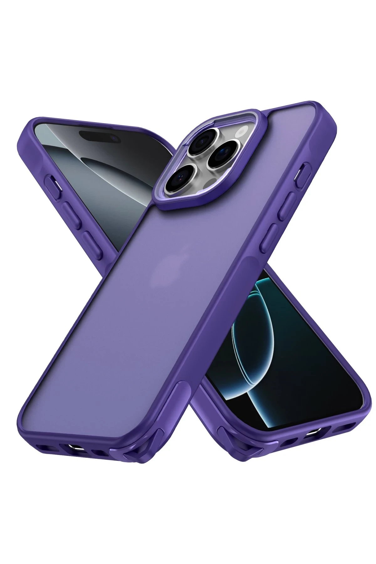 Newface iPhone 16 Pro Kılıf Elegant Kapak - Derin Mor