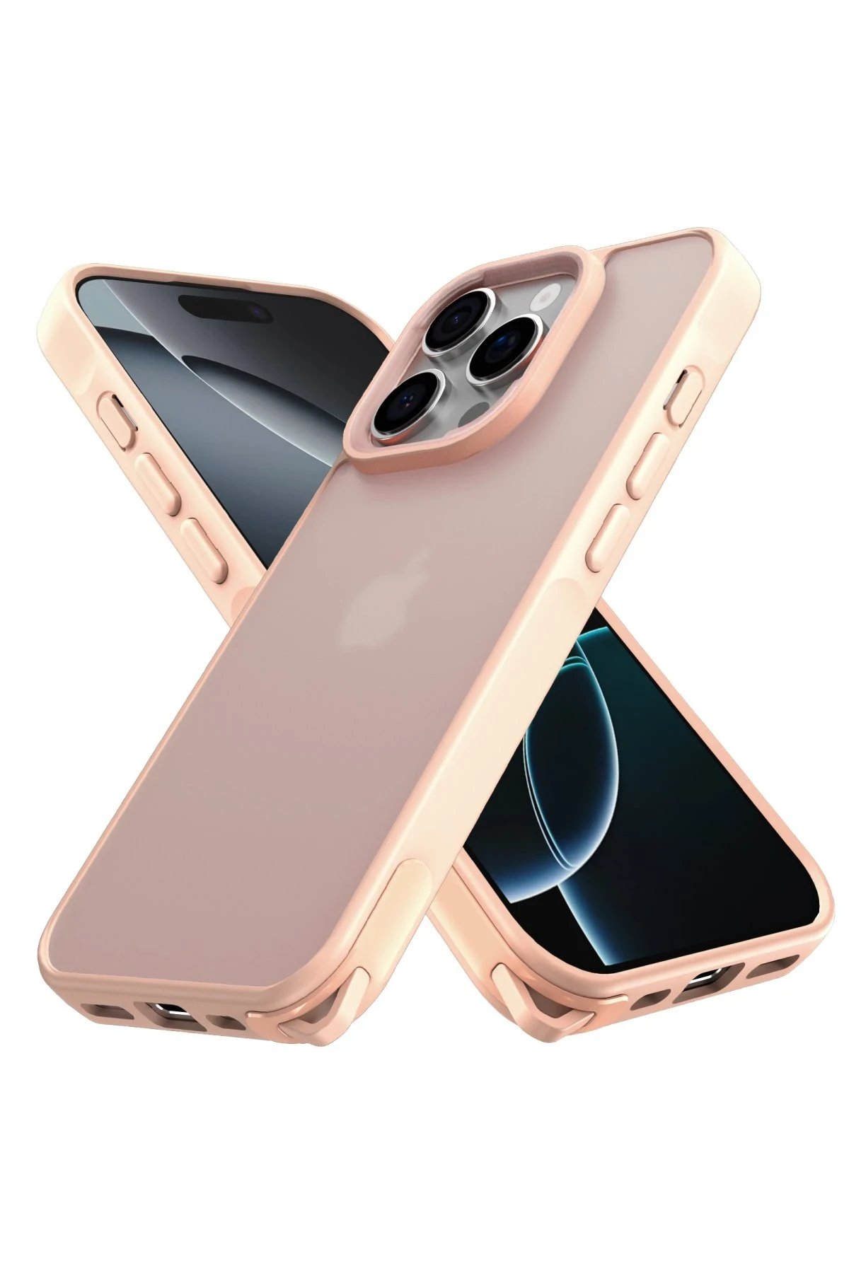 Newface iPhone 16 Pro Kılıf Elegant Kapak - Pudra