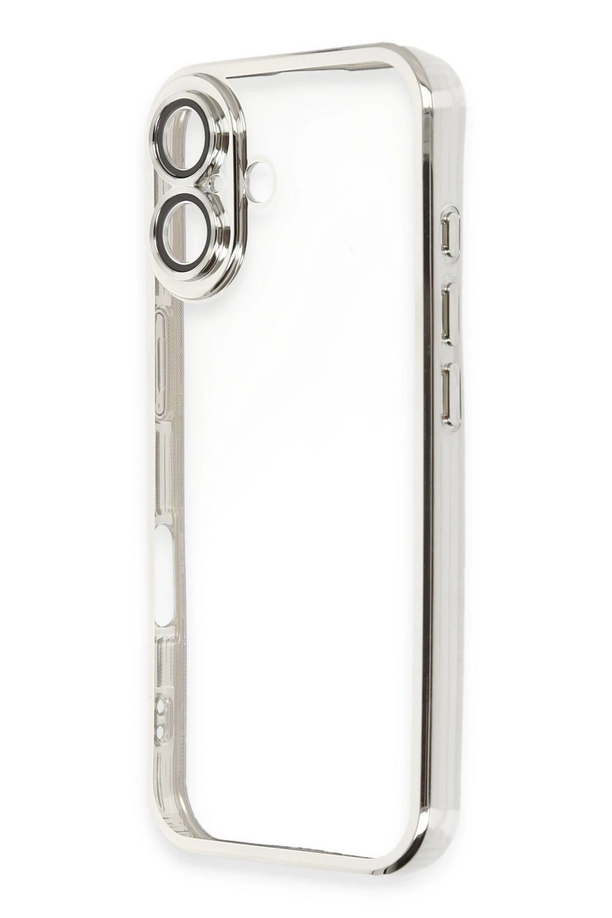 Newface iPhone 16 Kılıf Razer Lensli Silikon - Gümüş