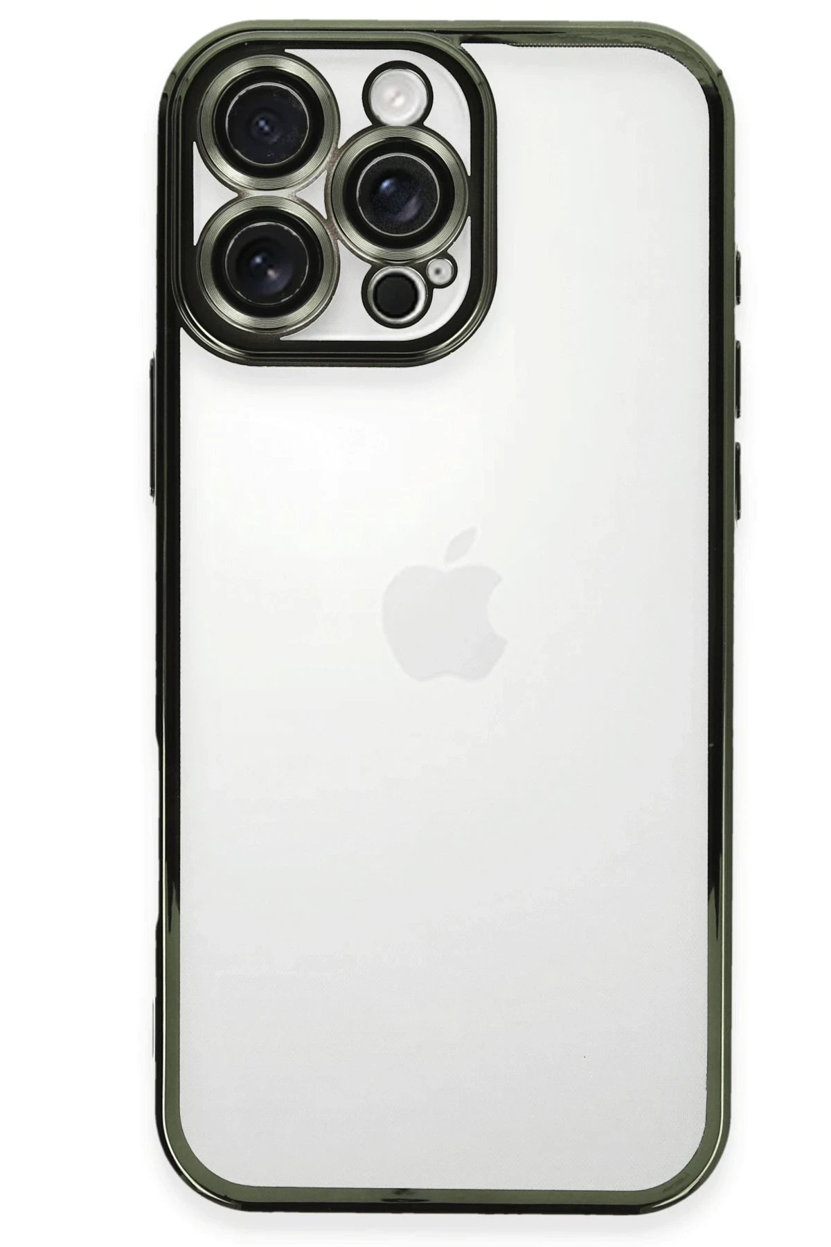 Newface iPhone 16 Pro Max Kılıf Razer Lensli Silikon - Yeşil