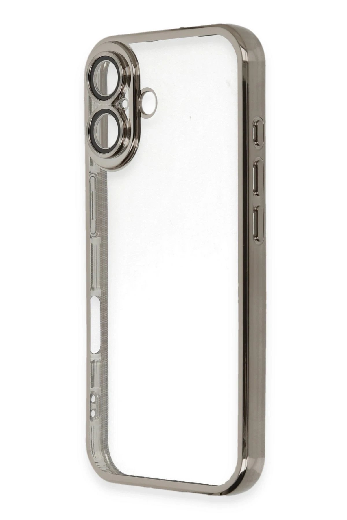 Newface iPhone 16 Plus Kılıf Razer Lensli Silikon - Titanyum Gri