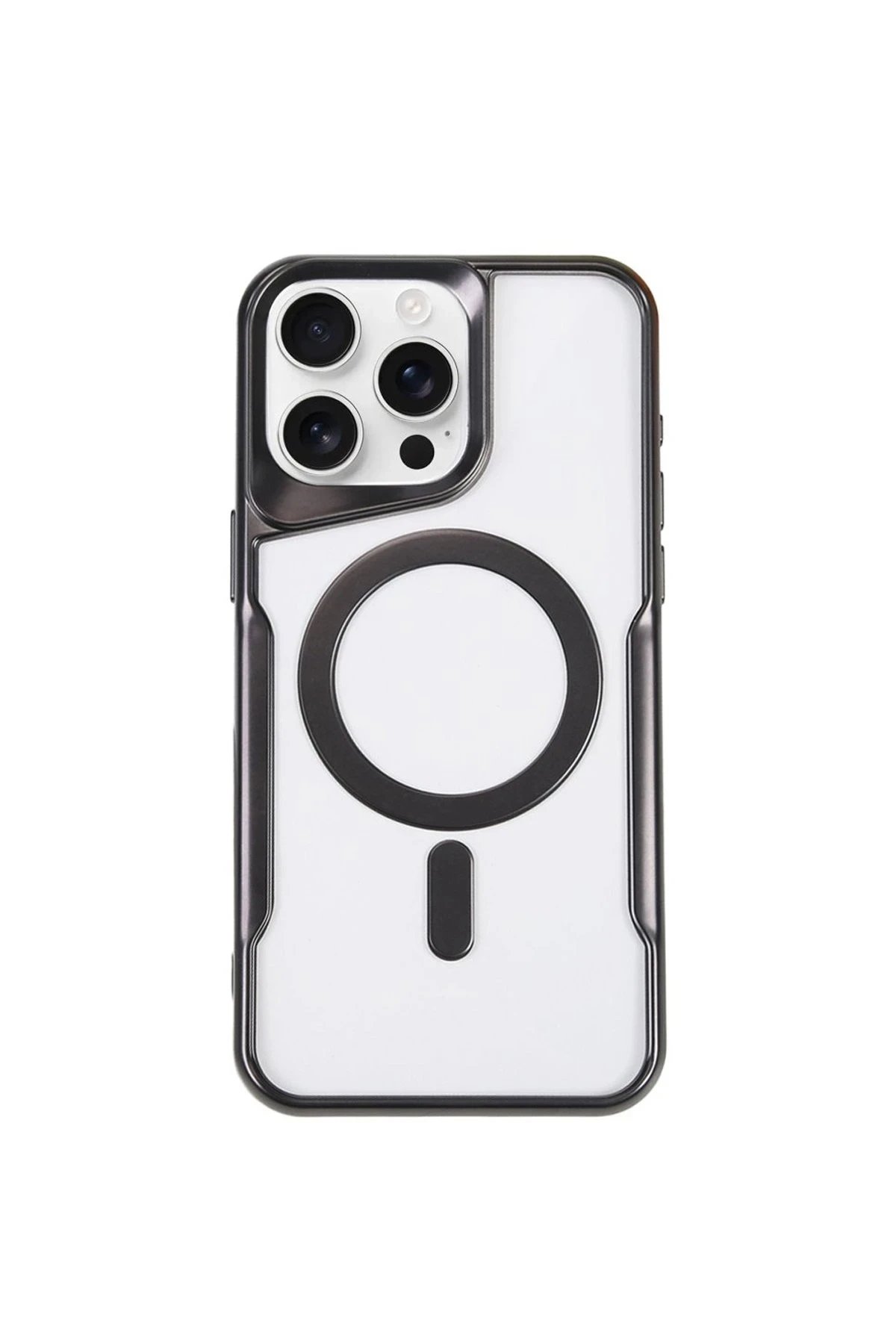 Newface iPhone 11 Pro Max Kılıf Boyi Magsafe Silikon Kapak - Siyah