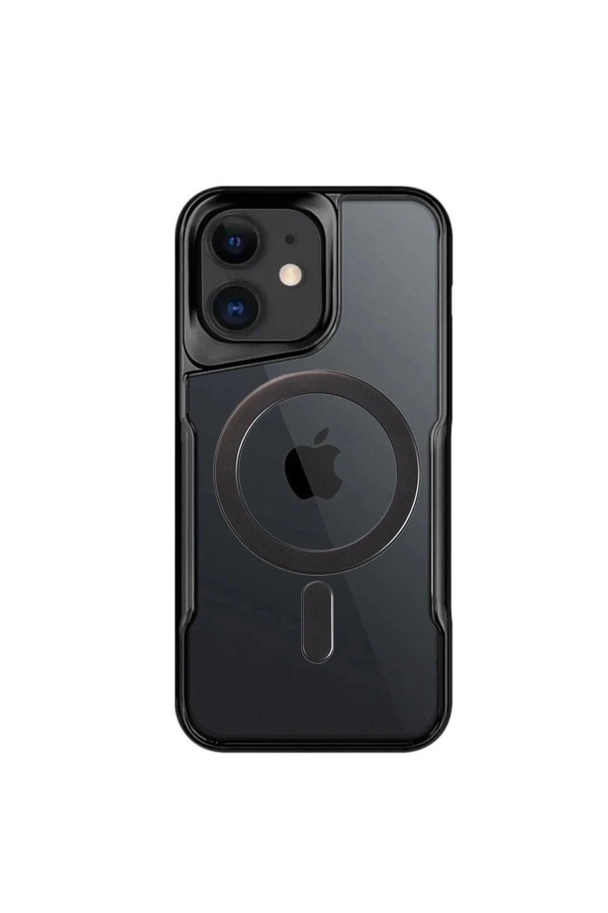 Newface iPhone 12 Kılıf Boyi Magsafe Silikon Kapak - Siyah