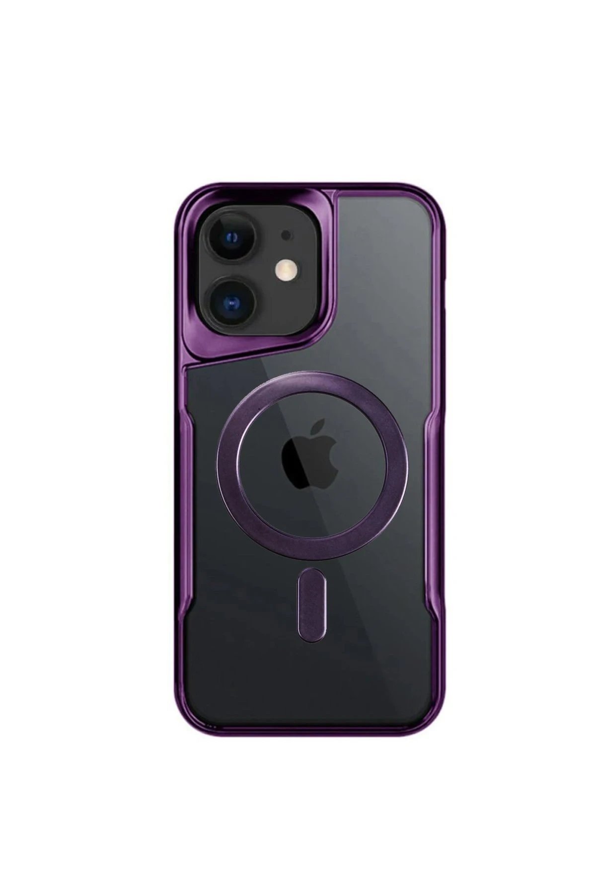 Newface iPhone 12 Kılıf Boyi Magsafe Silikon Kapak - Derin Mor