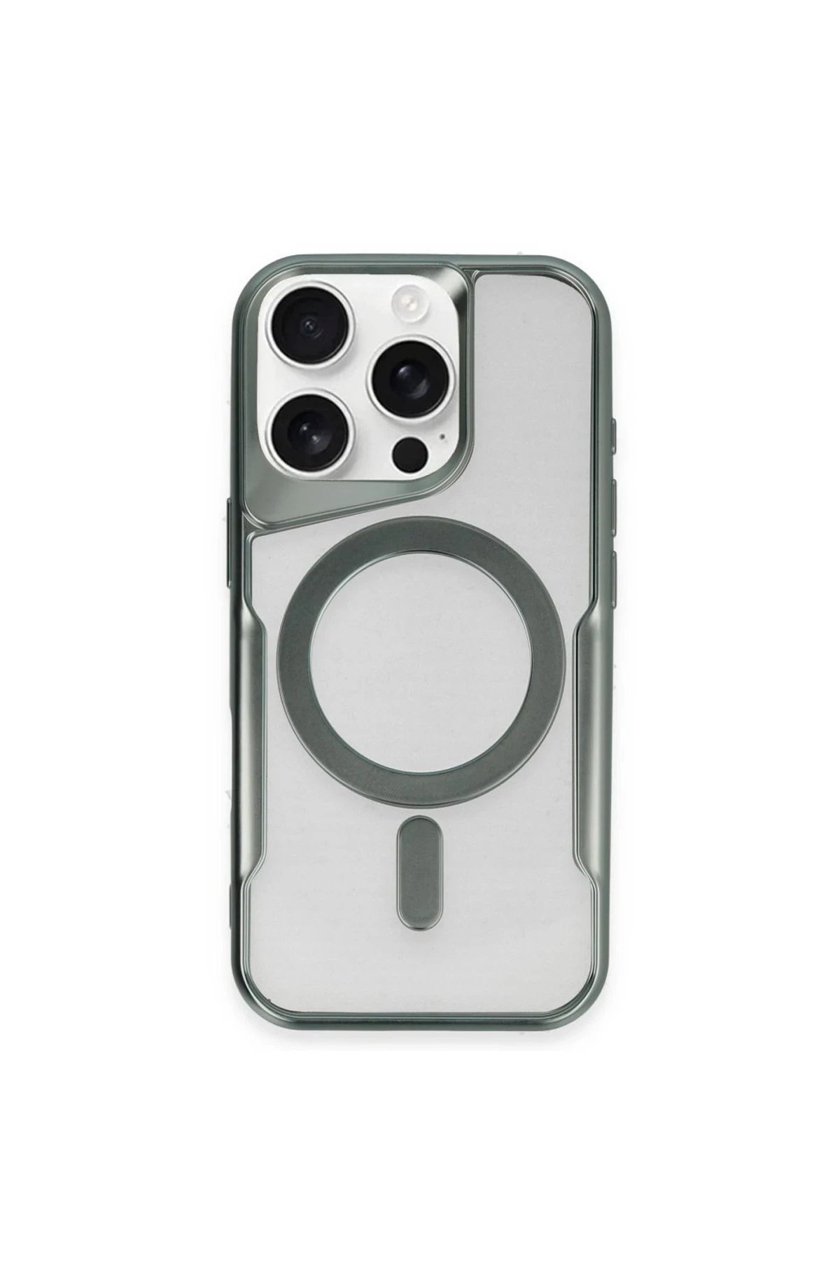 Newface iPhone 14 Pro Max Kılıf Boyi Magsafe Silikon Kapak - Yeşil