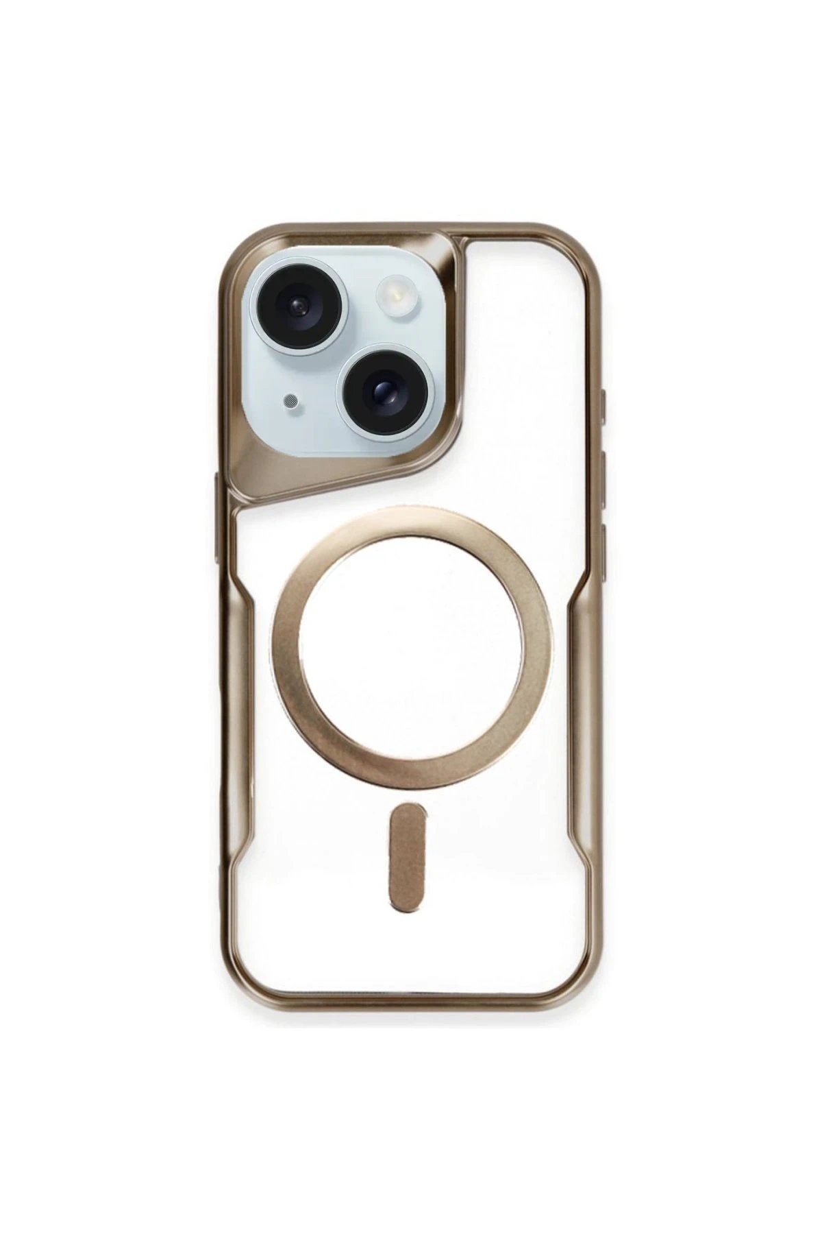 Newface iPhone 15 Kılıf Boyi Magsafe Silikon Kapak - Kahverengi