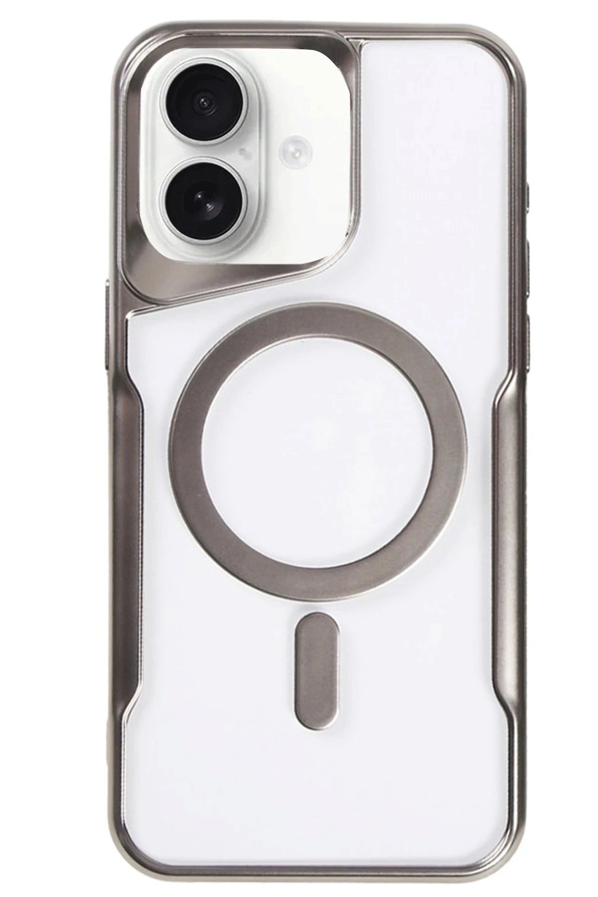 Newface iPhone 16 Kılıf Boyi Magsafe Silikon Kapak - Titan Gri