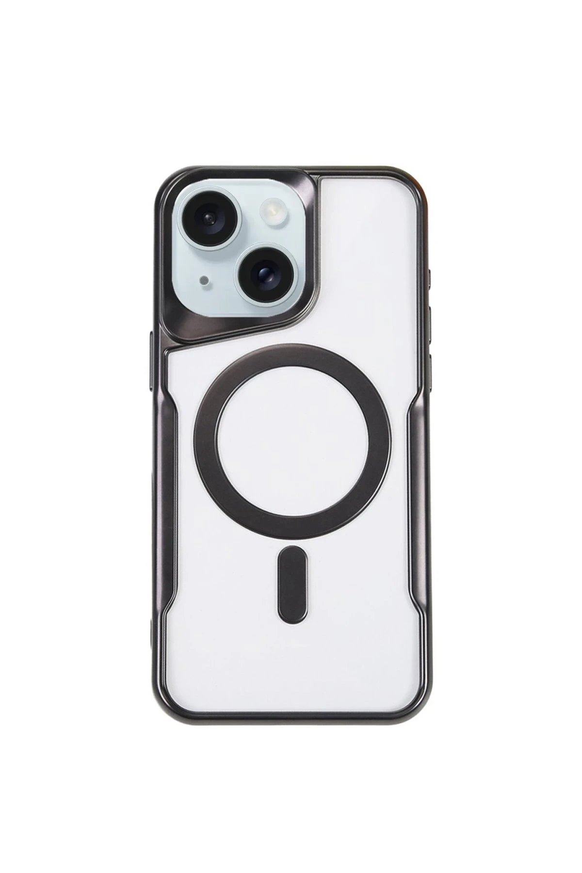 Newface iPhone 15 Plus Kılıf Boyi Magsafe Silikon Kapak - Siyah