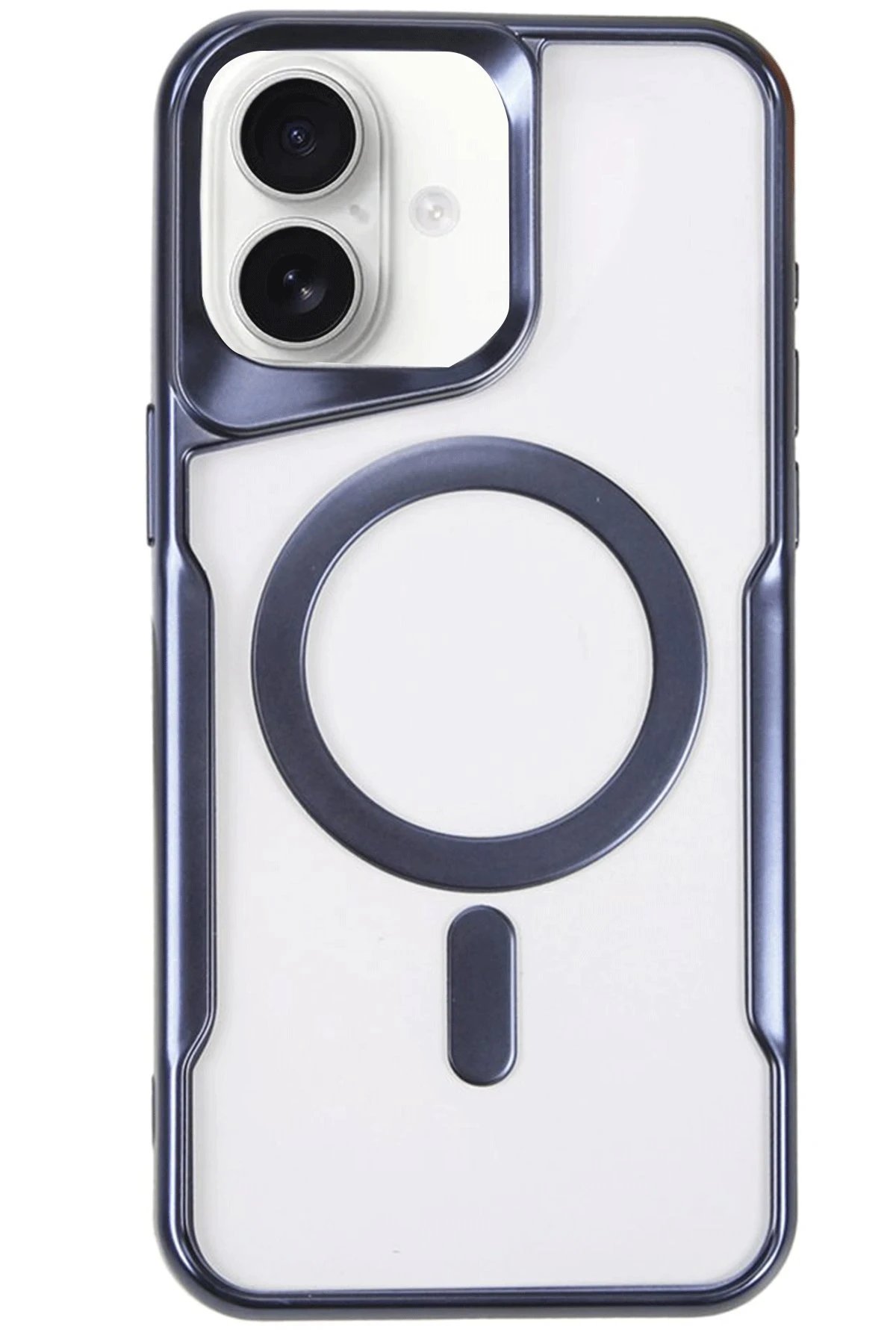 Newface iPhone 16 Plus Kılıf Boyi Magsafe Silikon Kapak - Lacivert