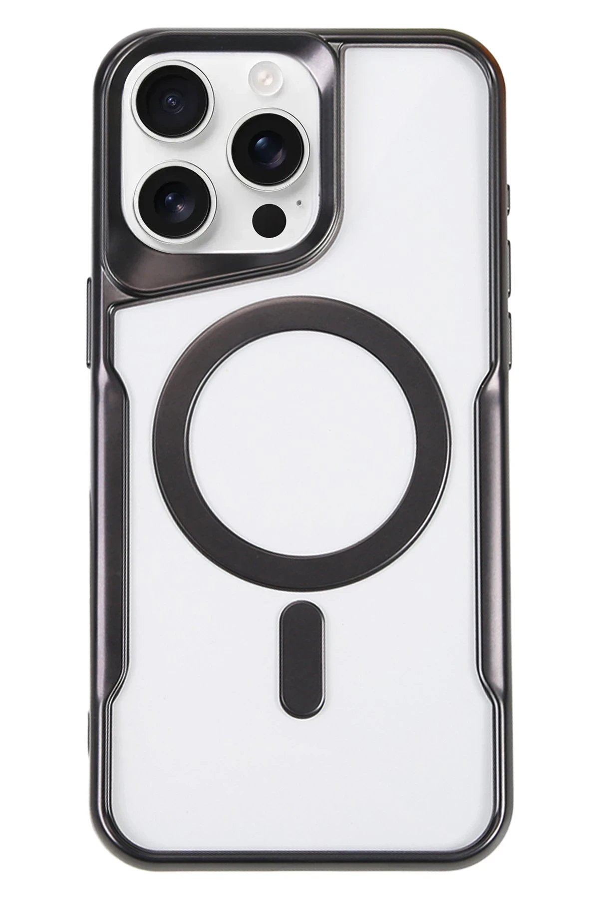 Newface iPhone 16 Pro Kılıf Boyi Magsafe Silikon Kapak - Siyah