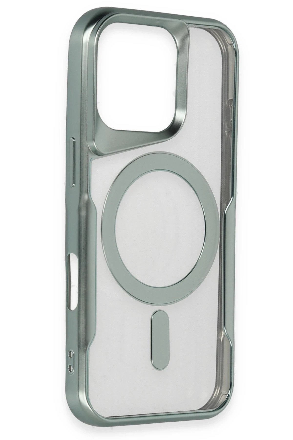 Newface iPhone 16 Pro Kılıf Boyi Magsafe Silikon Kapak - Gümüş