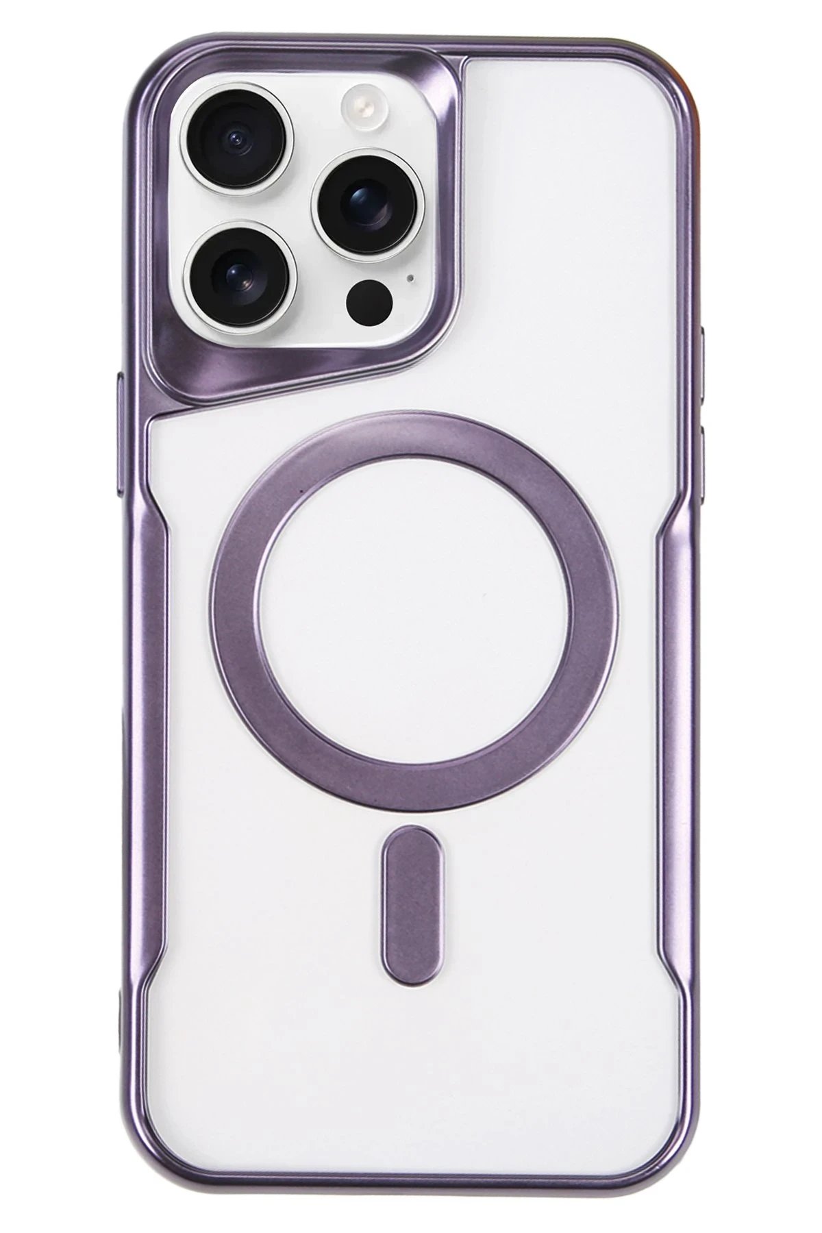 Newface iPhone 16 Pro Kılıf Boyi Magsafe Silikon Kapak - Derin Mor