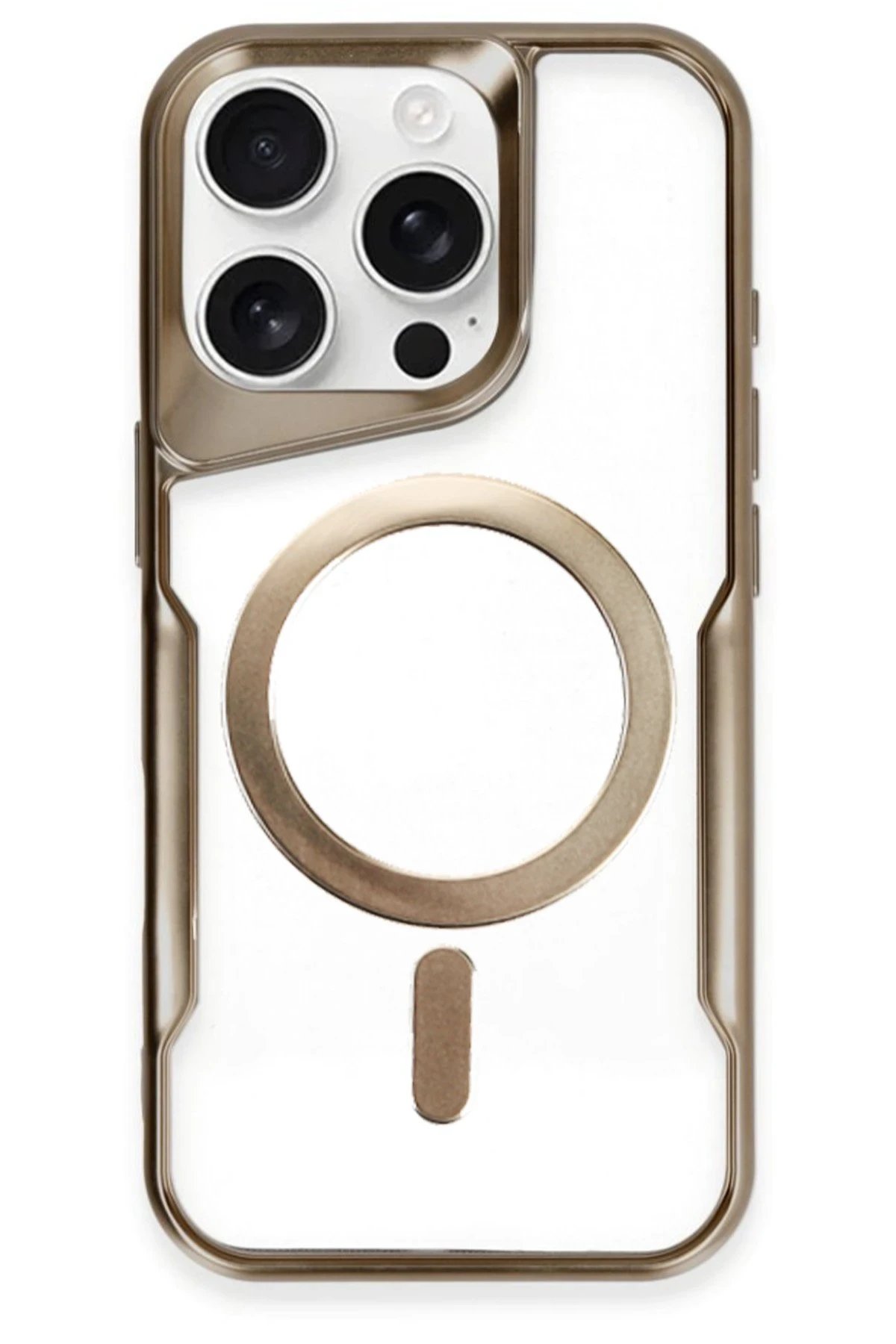 Newface iPhone 16 Pro Kılıf Boyi Magsafe Silikon Kapak - Kahverengi