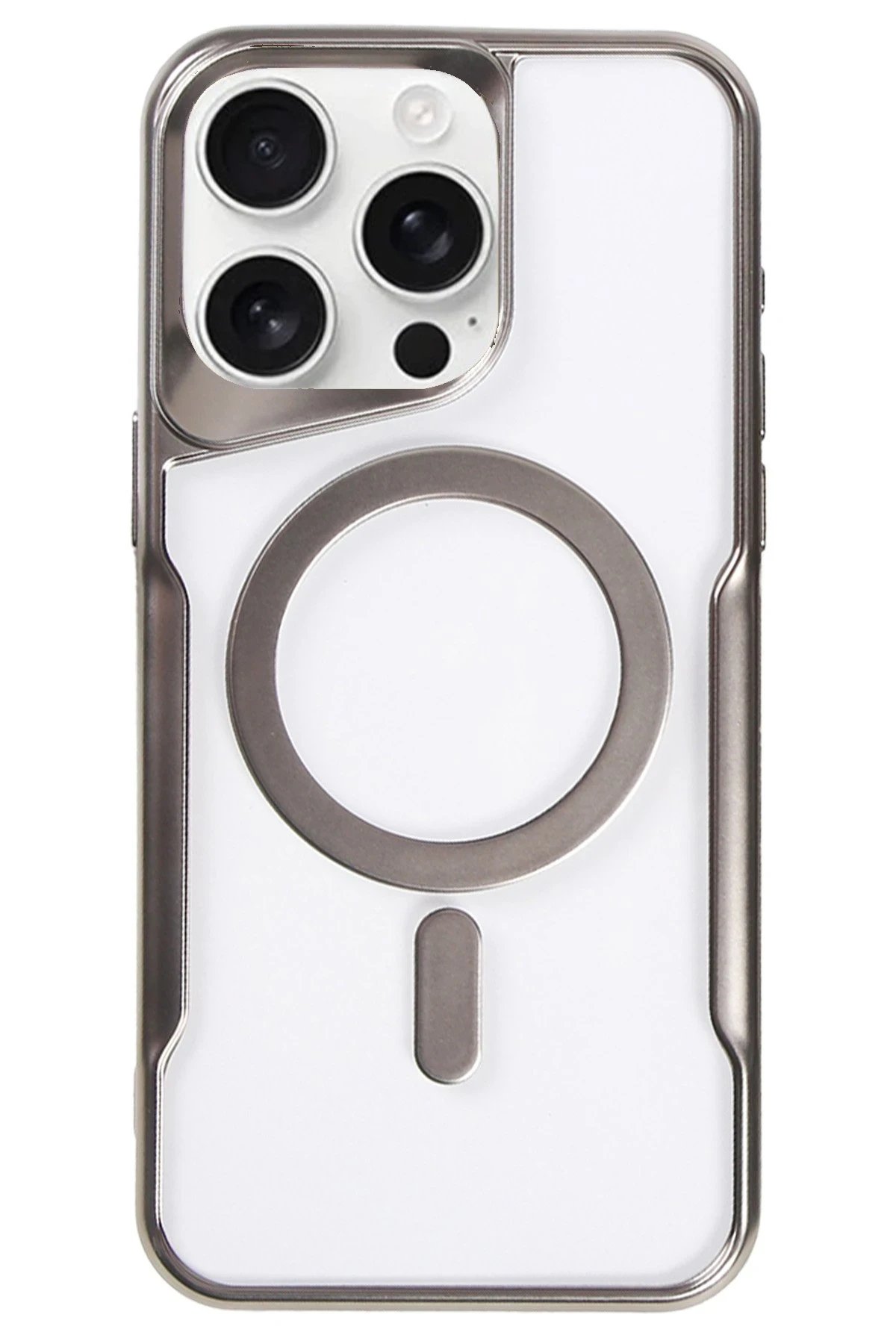 Newface iPhone 16 Pro Max Kılıf Boyi Magsafe Silikon Kapak - Titan Gri