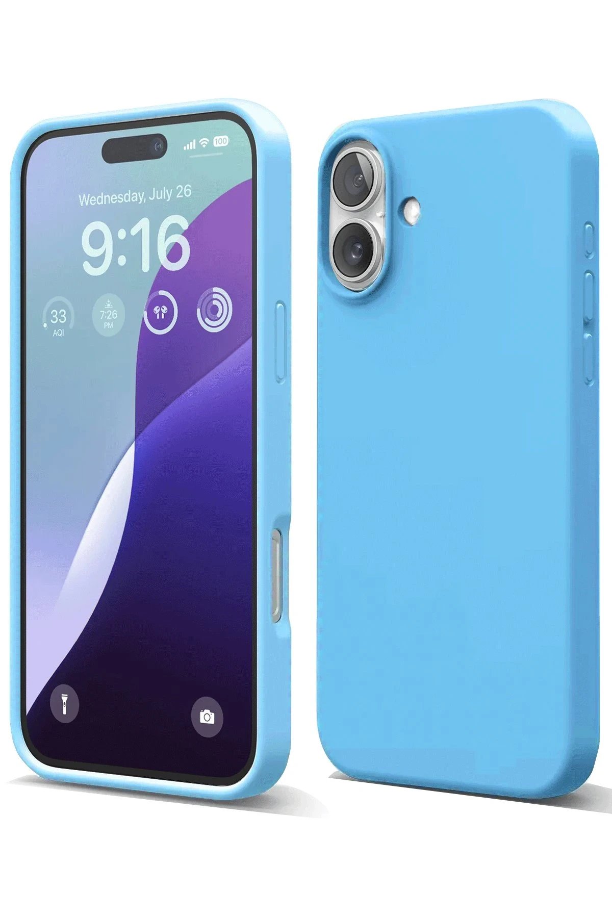 Newface iPhone 16 Plus Kılıf Nano içi Kadife Silikon - Mavi