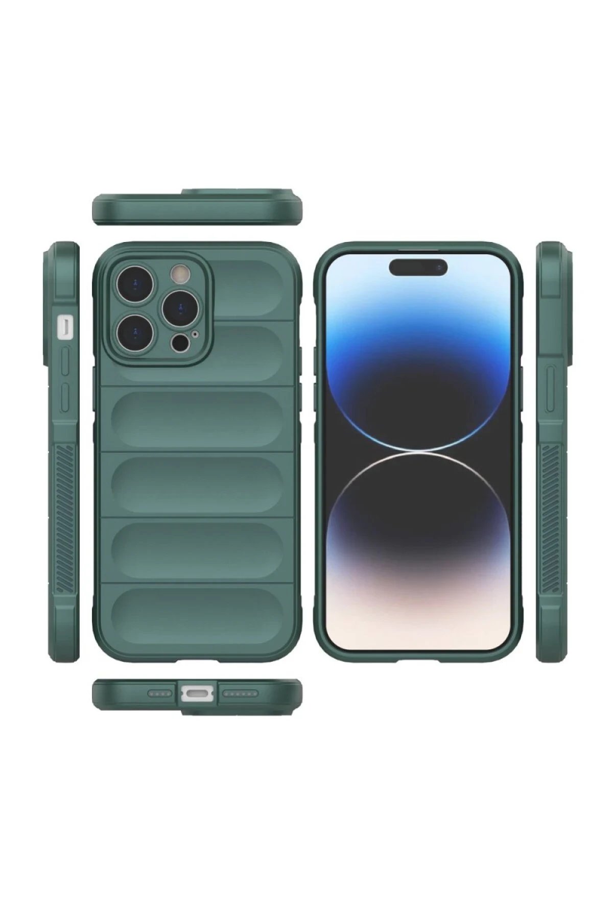 Newface iPhone 16 Pro Max Kılıf Optimum Silikon - Koyu Yeşil