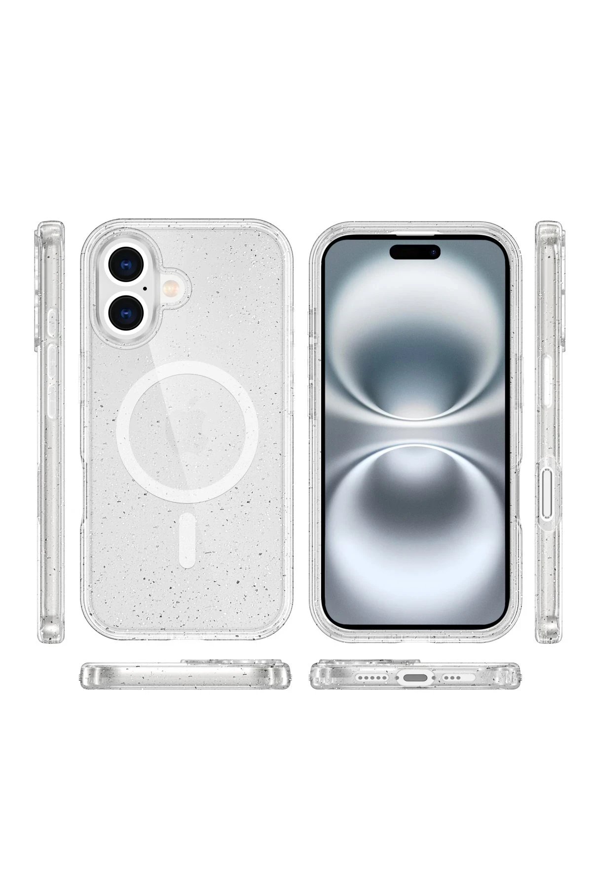 Newface iPhone 16 Plus Kılıf Glow Magsafe Kapak - Şeffaf