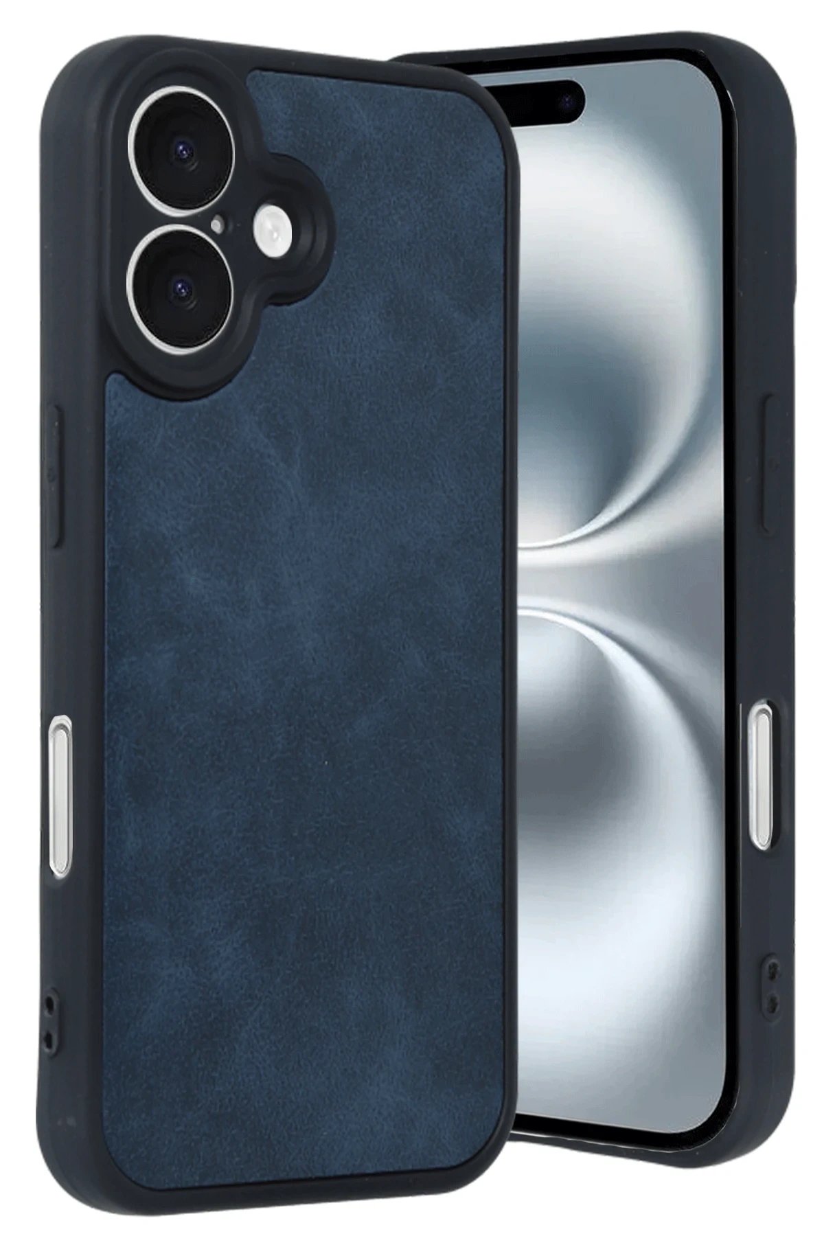 Newface iPhone 16 Kılıf Aras Deri Kapak - Lacivert