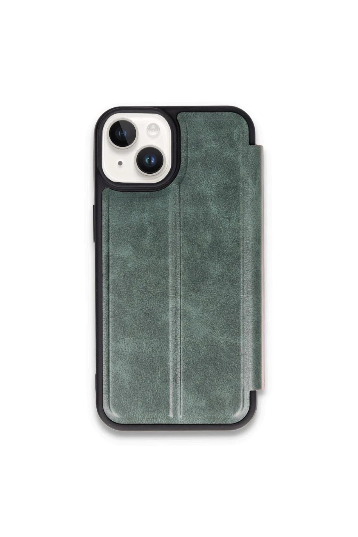 Newface iPhone 15 Kılıf Flip Cover - Koyu Yeşil